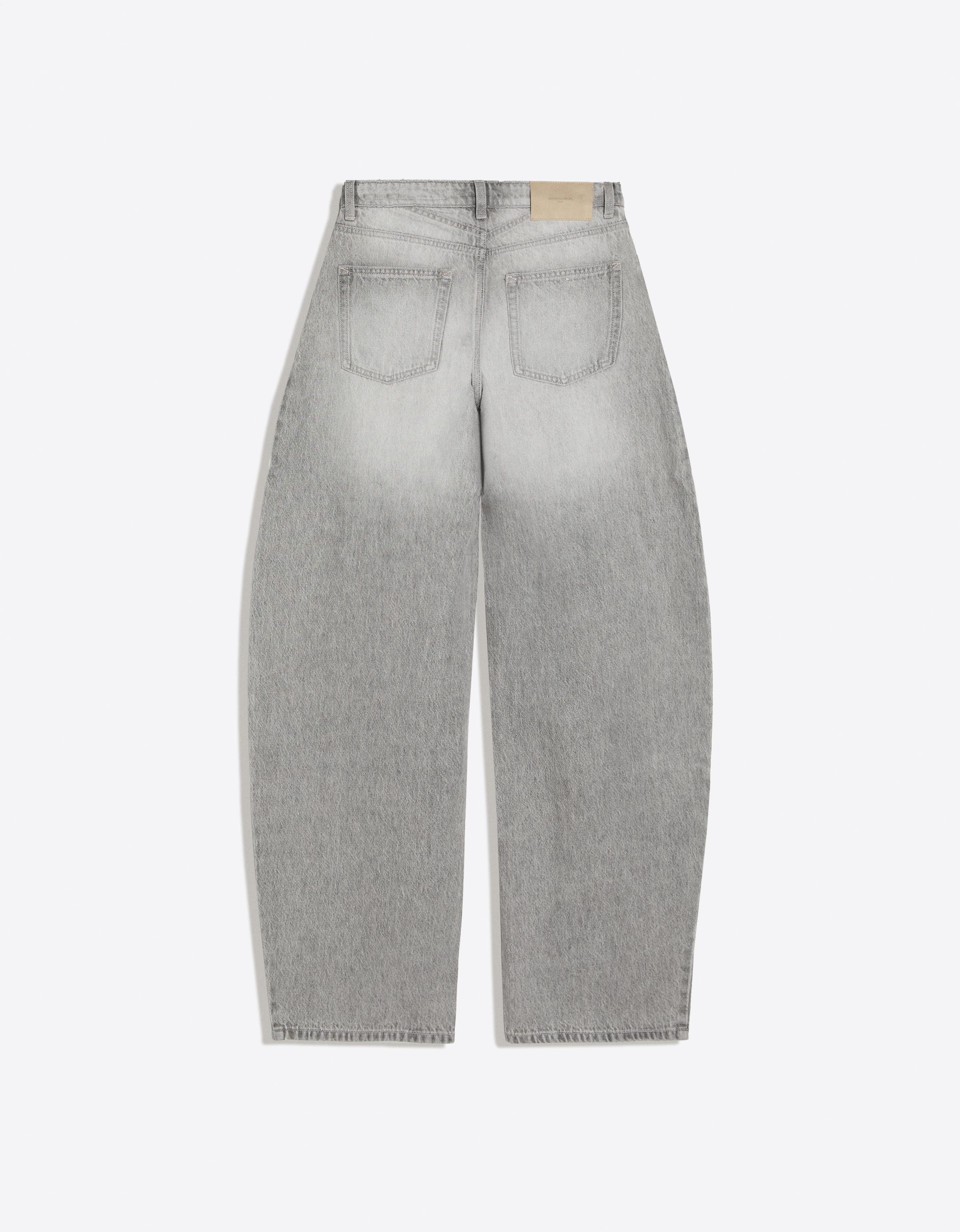 High-waist barrel jeans — Grey