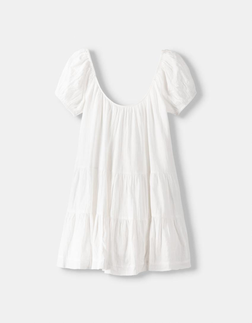 فستان قصير ريفي بكشكش-أبيض مطفي-5