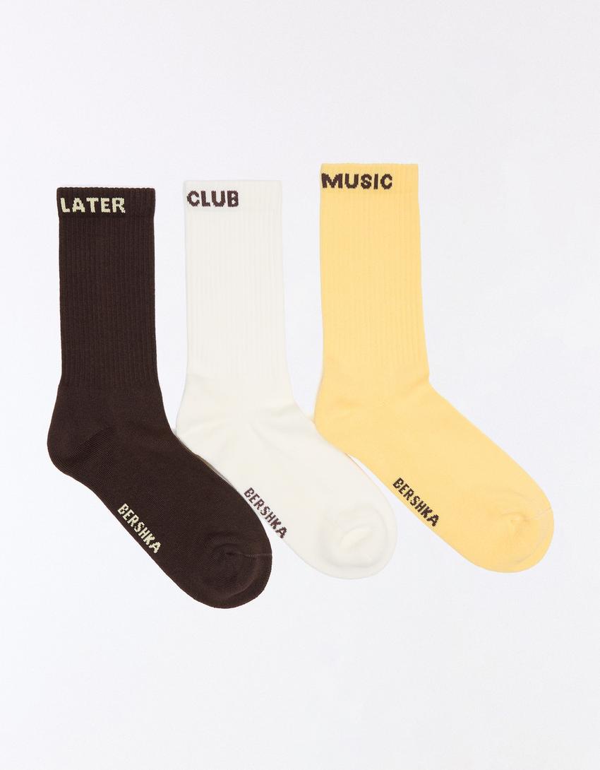 Pack di 3 calzini-Giallo