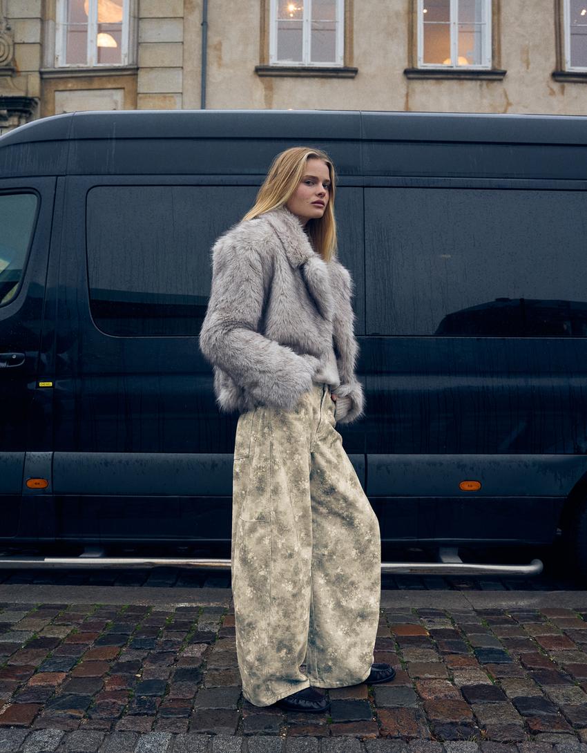 Pantalons barrel estampat-Multicolor