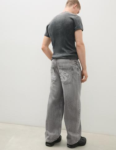 Embroidered neobarrel jeans — Grey 1