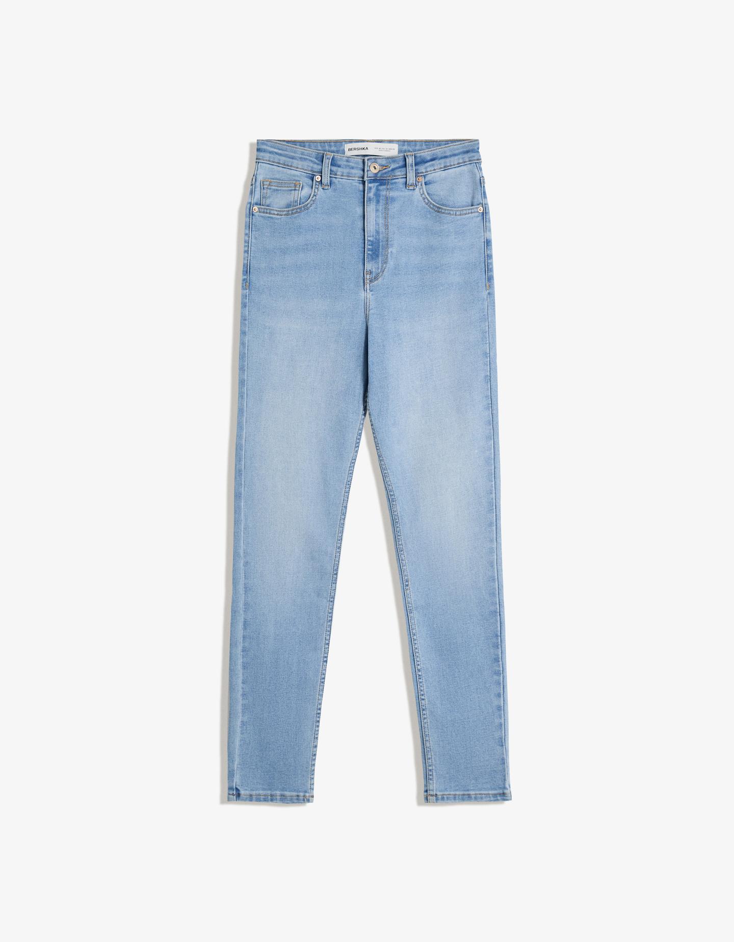 Bershka Jeans Super High Waist Skinny Soft Mujer 40 Azul Claro