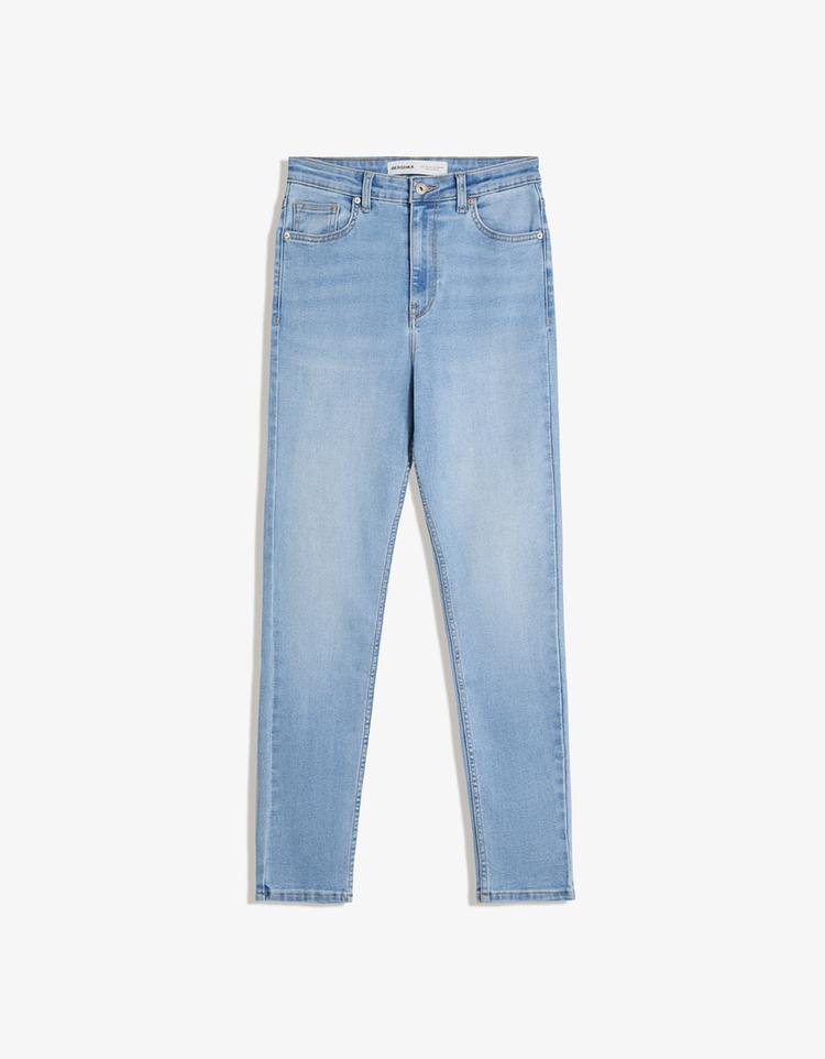 Super yüksek bel skinny fit yumuşak jean