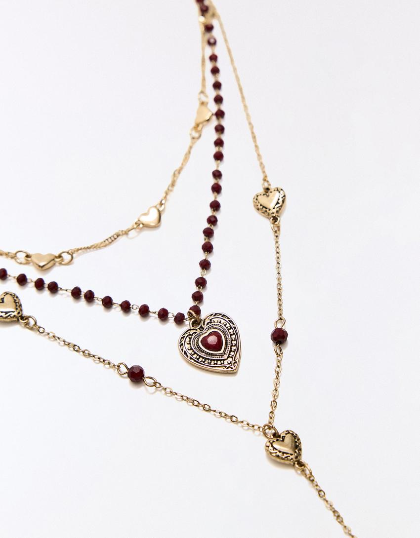 Doppelpack Herzkette-Gold