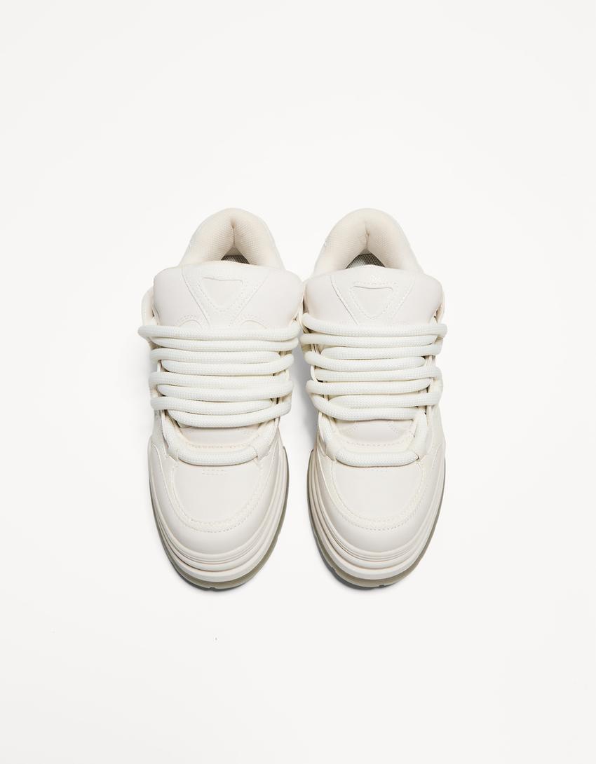 Chunky skater sneakers-Wit