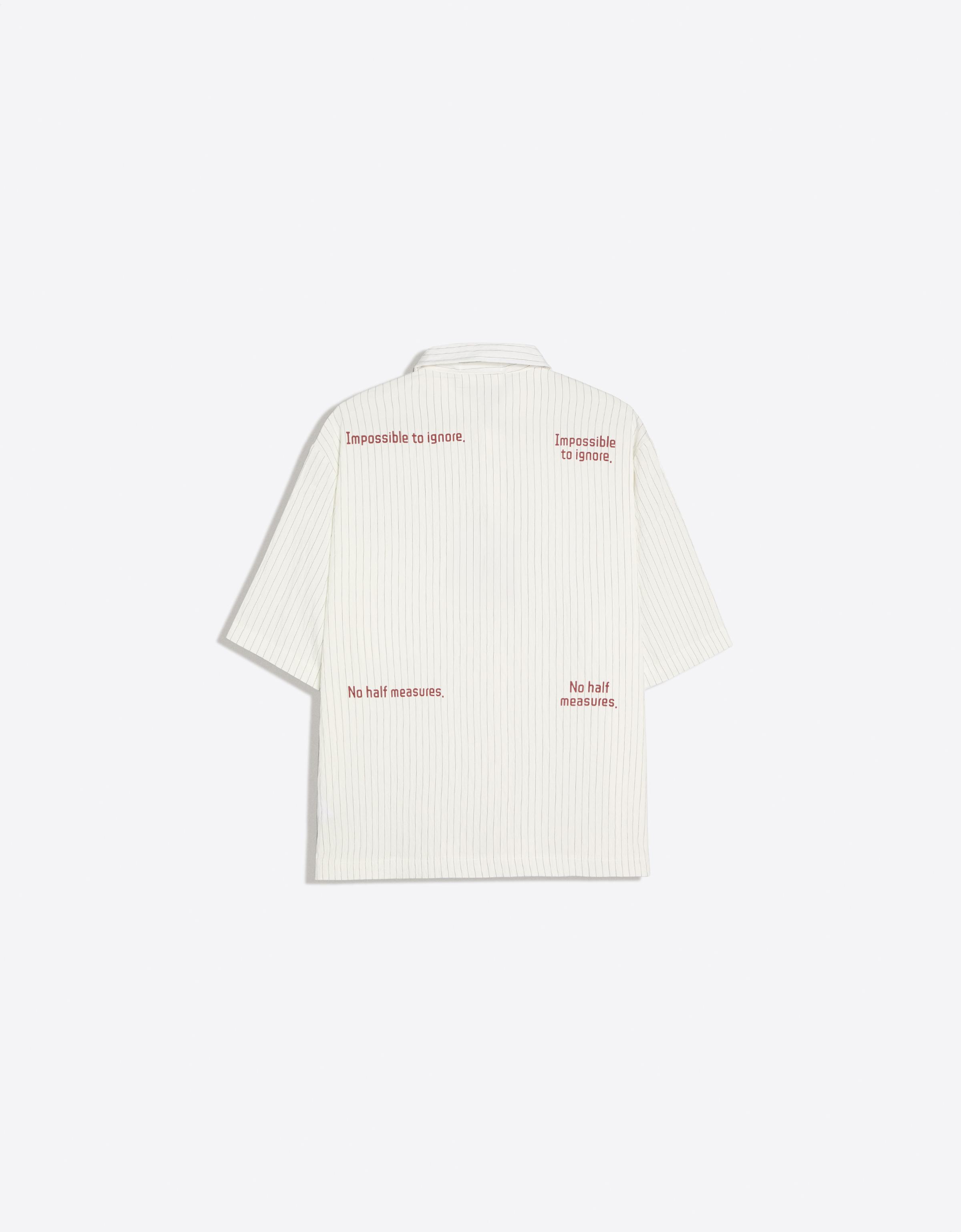 Boxy print short sleeve shirt — White