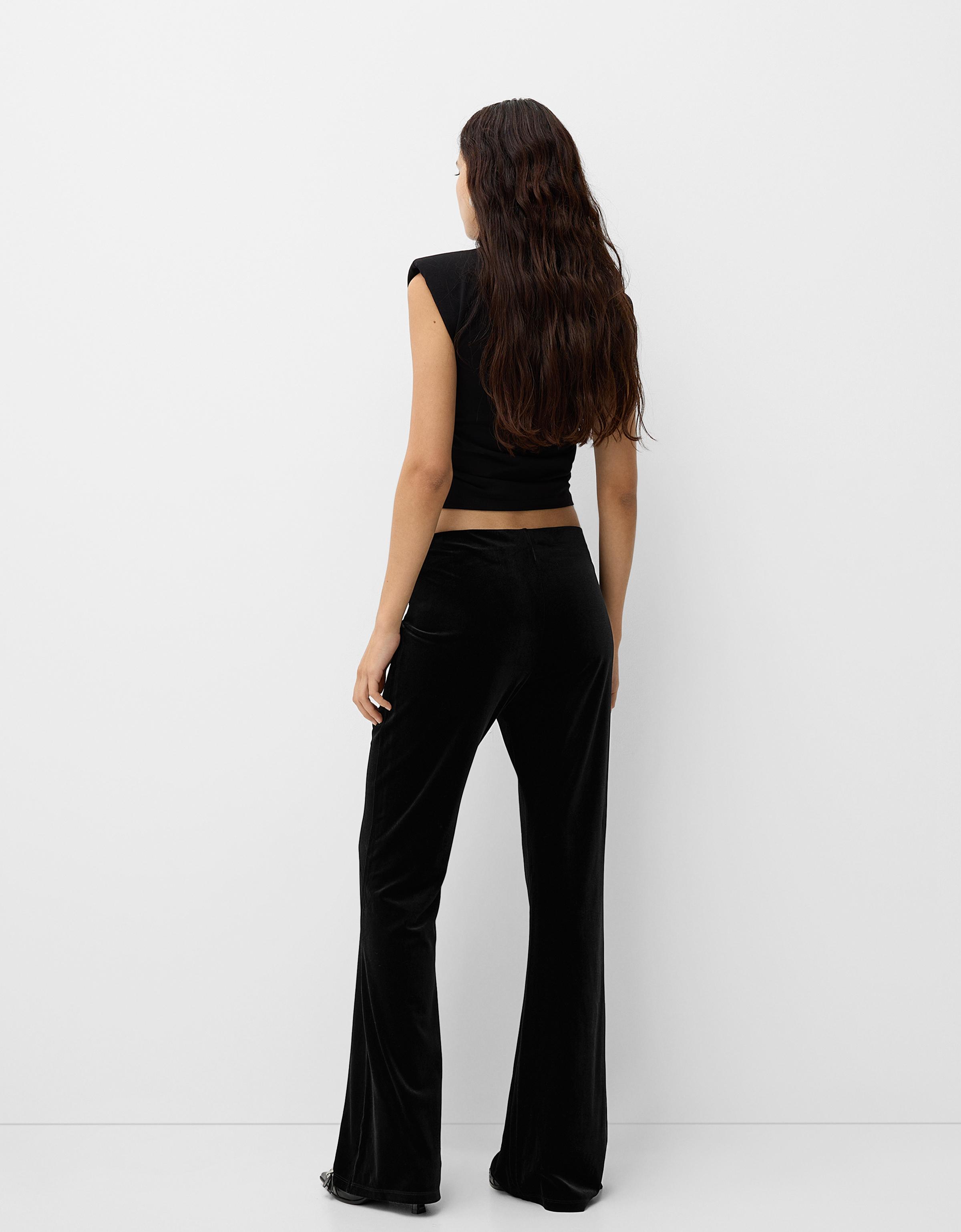 Flared velvet pants - Pants - Women | Bershka