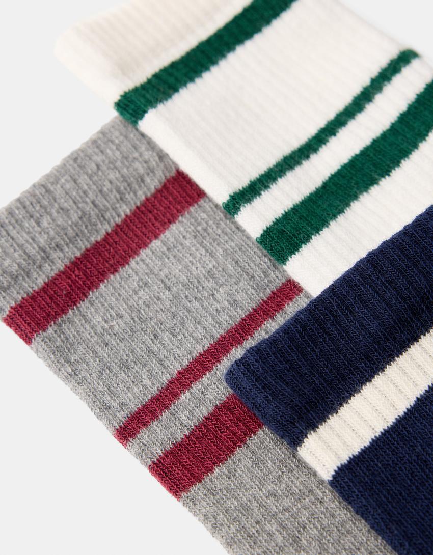 Pack of 3 pairs of retro socks - Men | Bershka