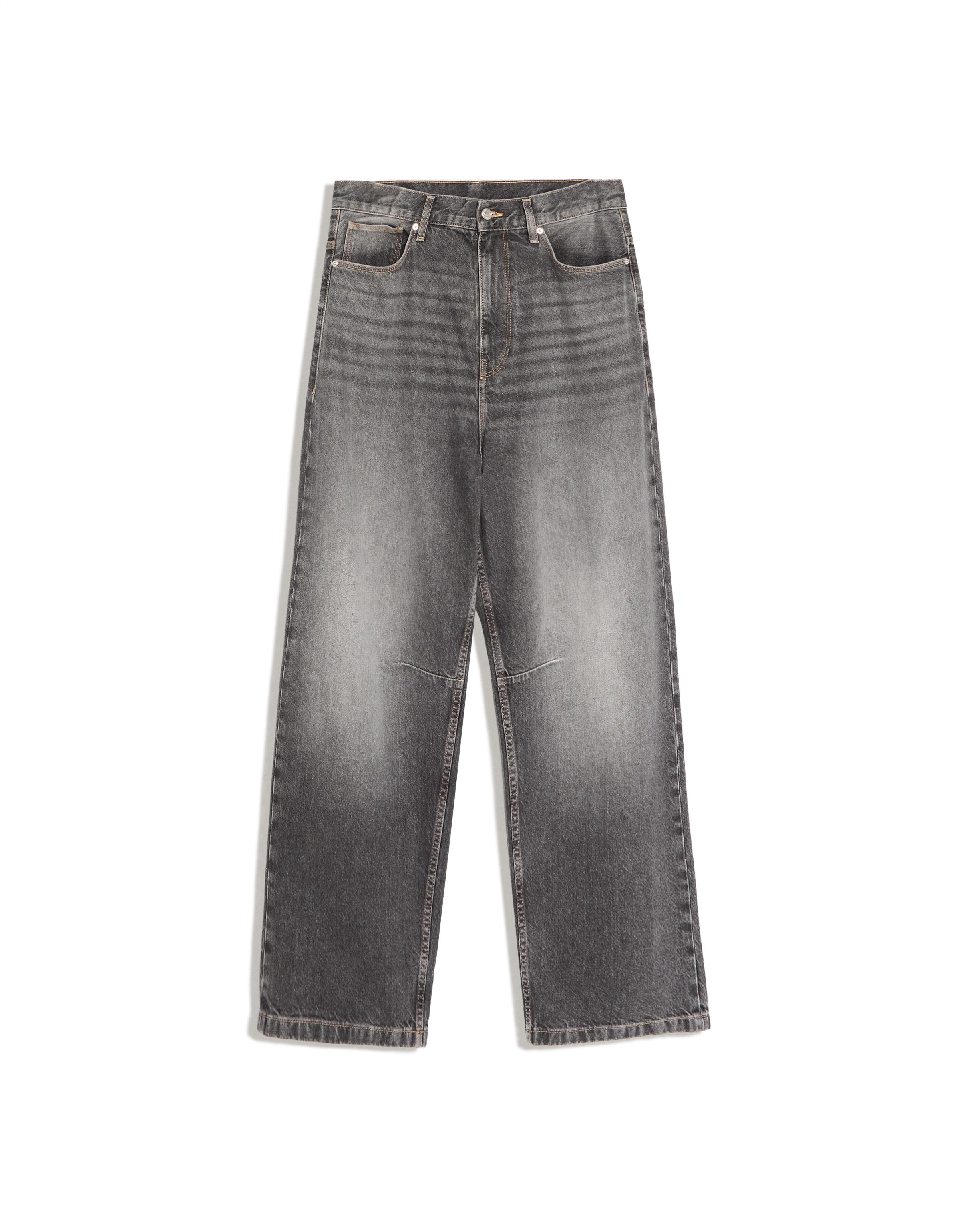 Neobarrel jeans with back buckle — Dark grey
