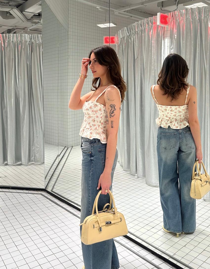 Wide-Leg-Jeans-Ausgewaschenes Blau-0