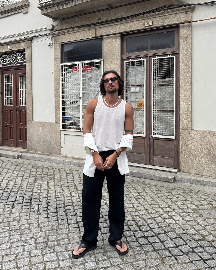 Sandale sa kaiševima-CRNA