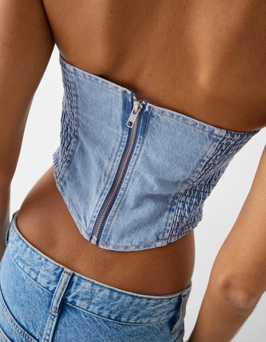 توب كورسيه دنيم-أزرق فاتح-5