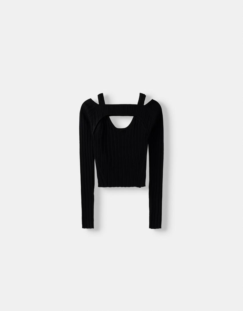 سويتر بأكمام طويلة-أسود-4