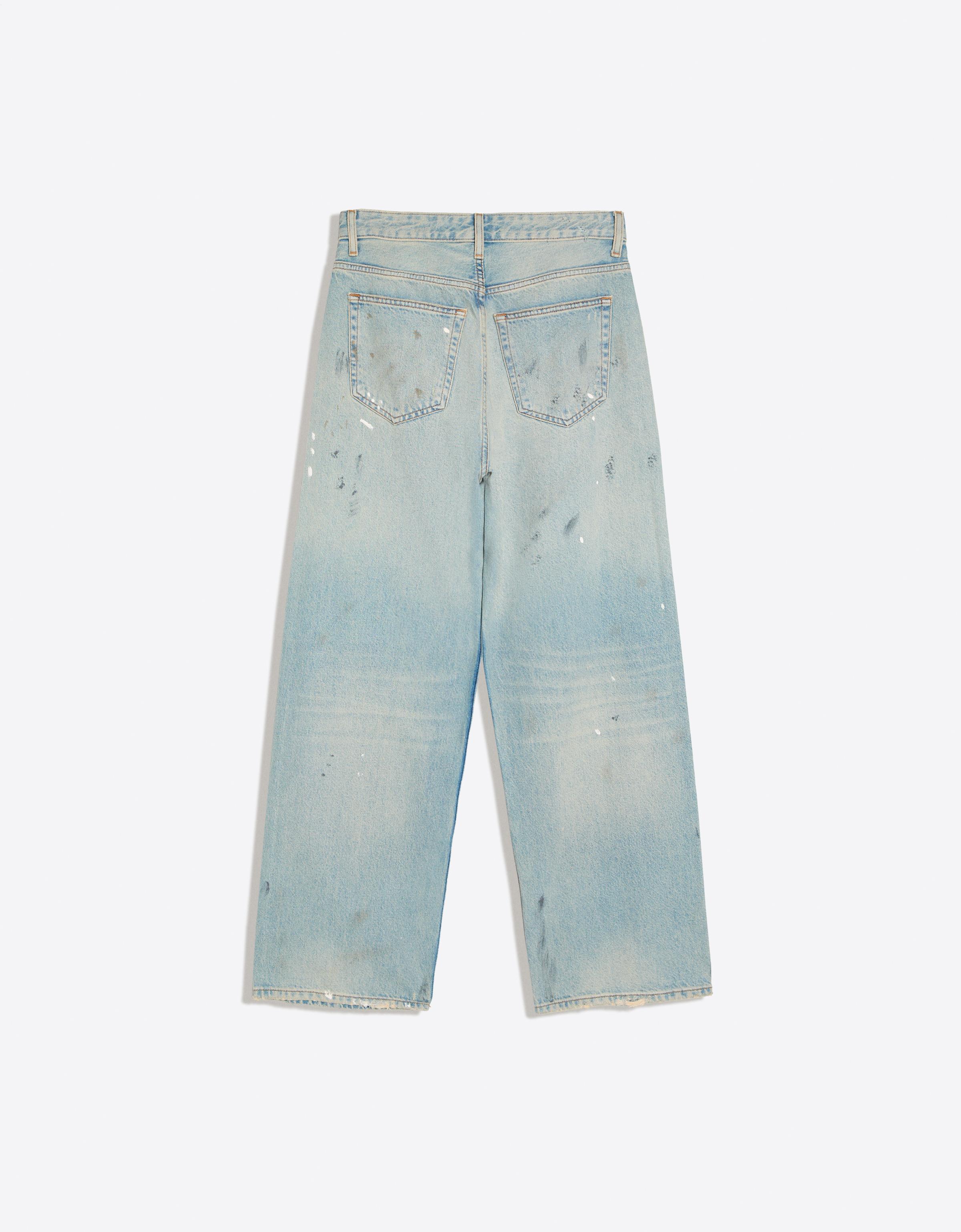 Loose fit paint-effect jeans — Light blue