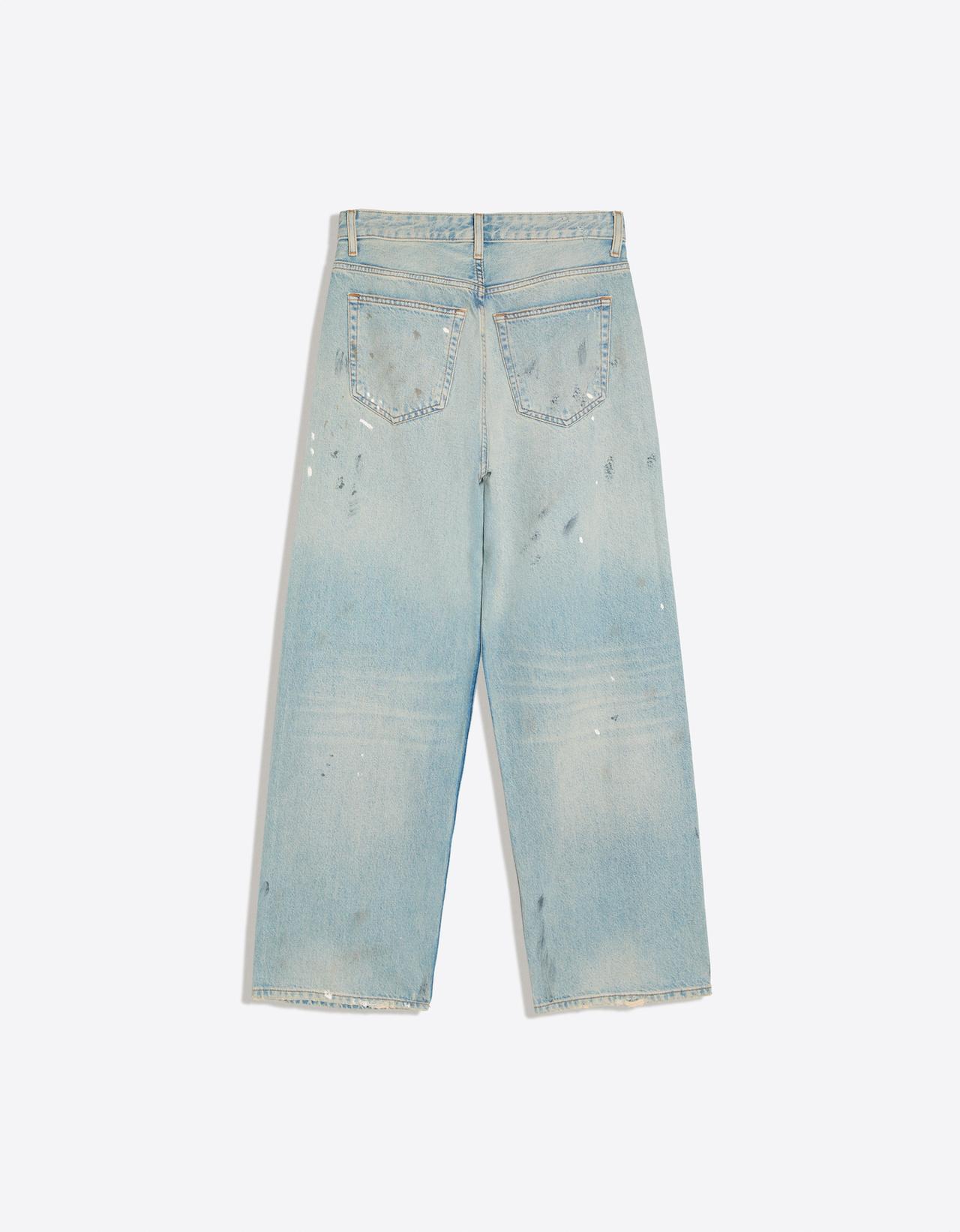 Loose fit paint-effect jeans — Light blue