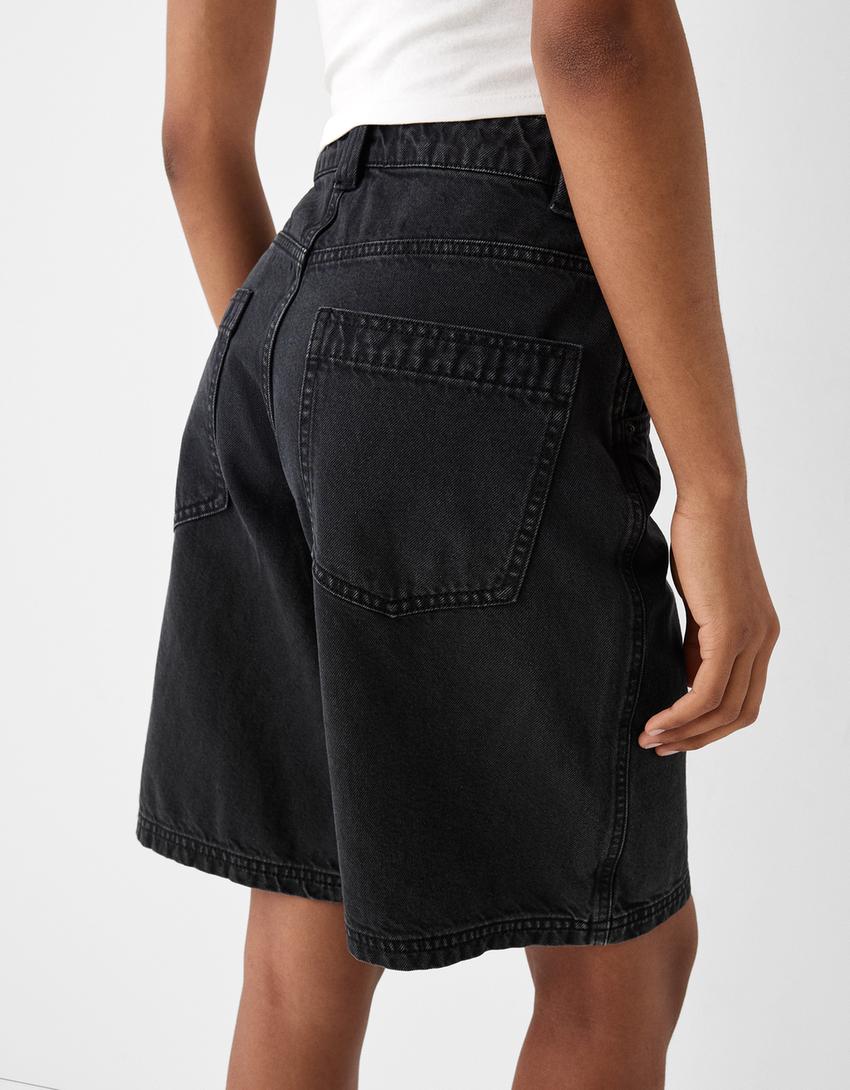 Bermuda en jean-Noir-5