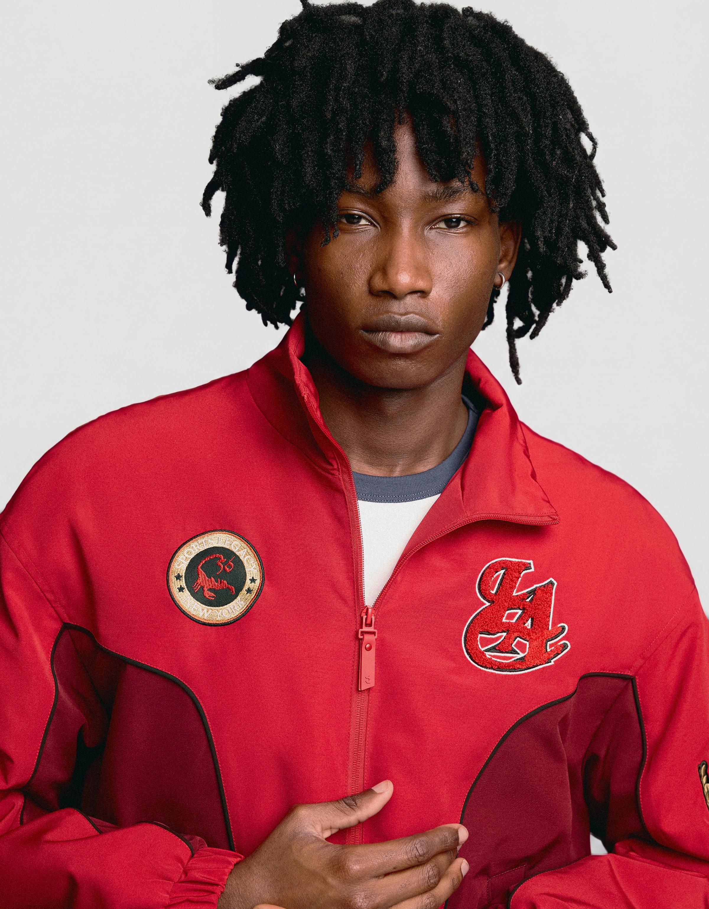 Printed zip-up jacket — Red