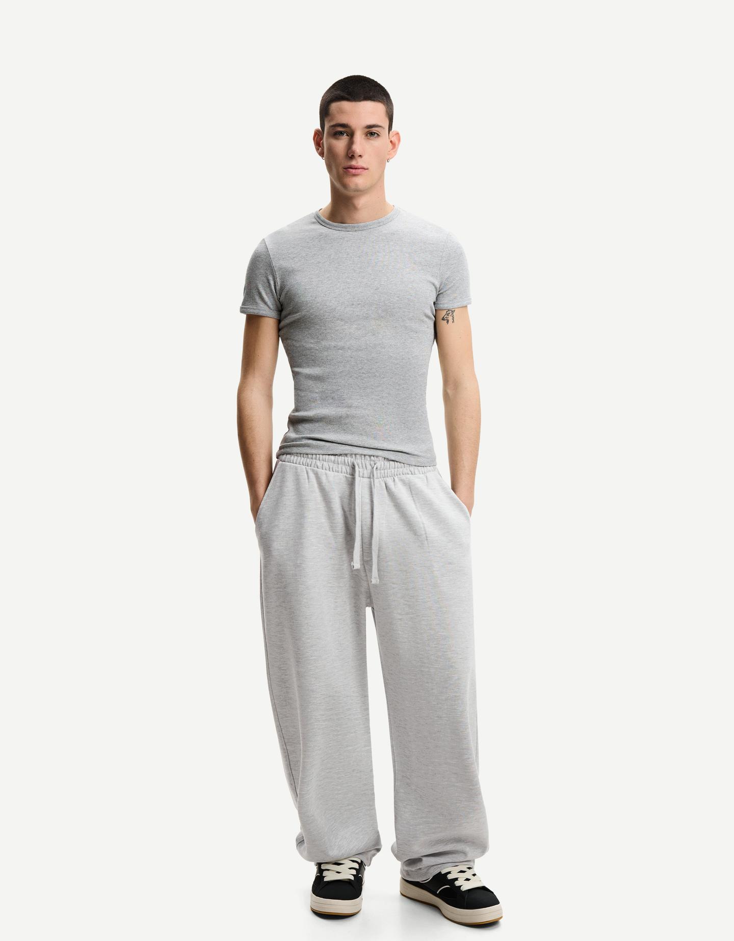 Bershka Pantalón Balloon Hombre Xs Gris