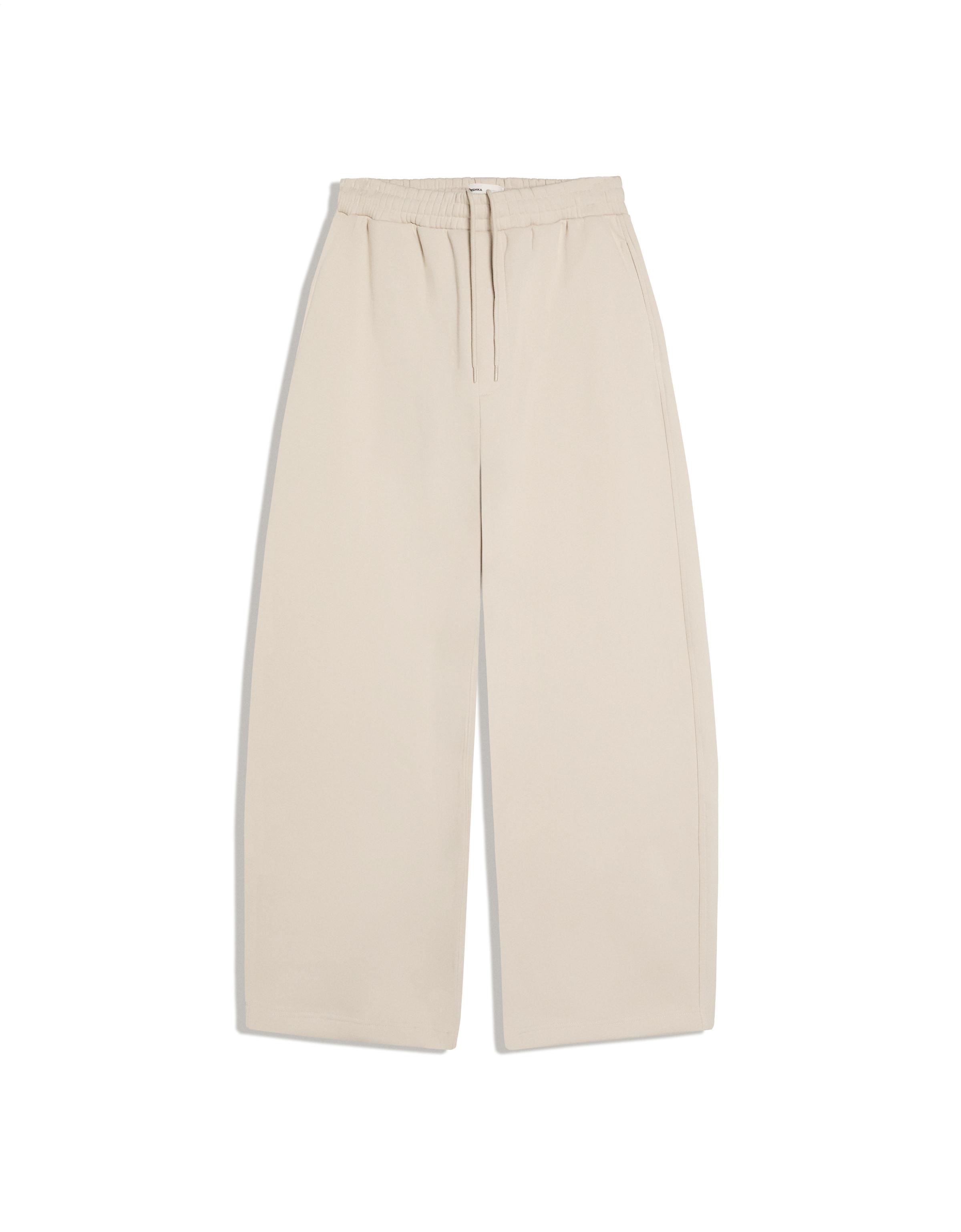Napped balloon trousers — Stone