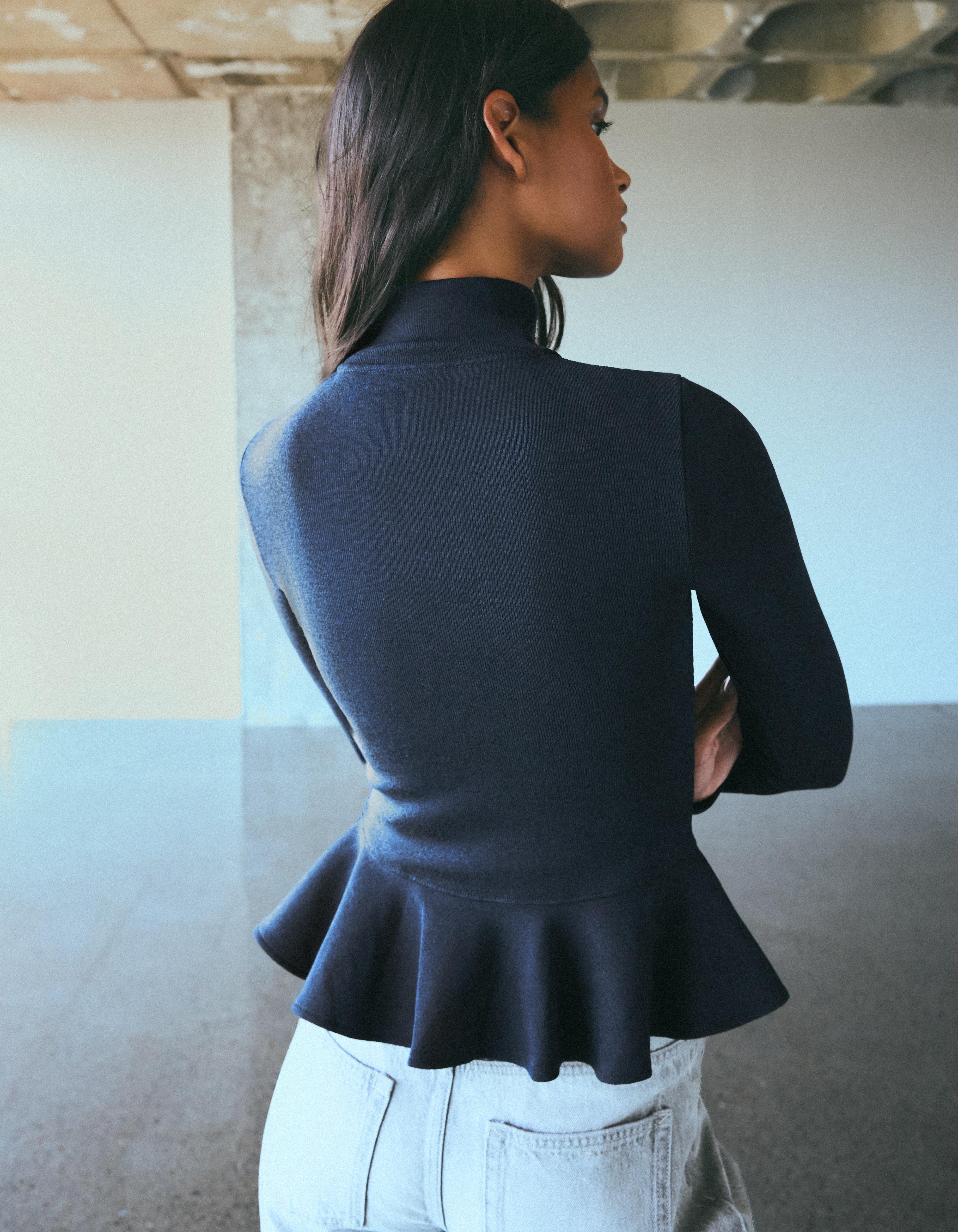 Bershka Dik yaka peplum ceket görsel 8