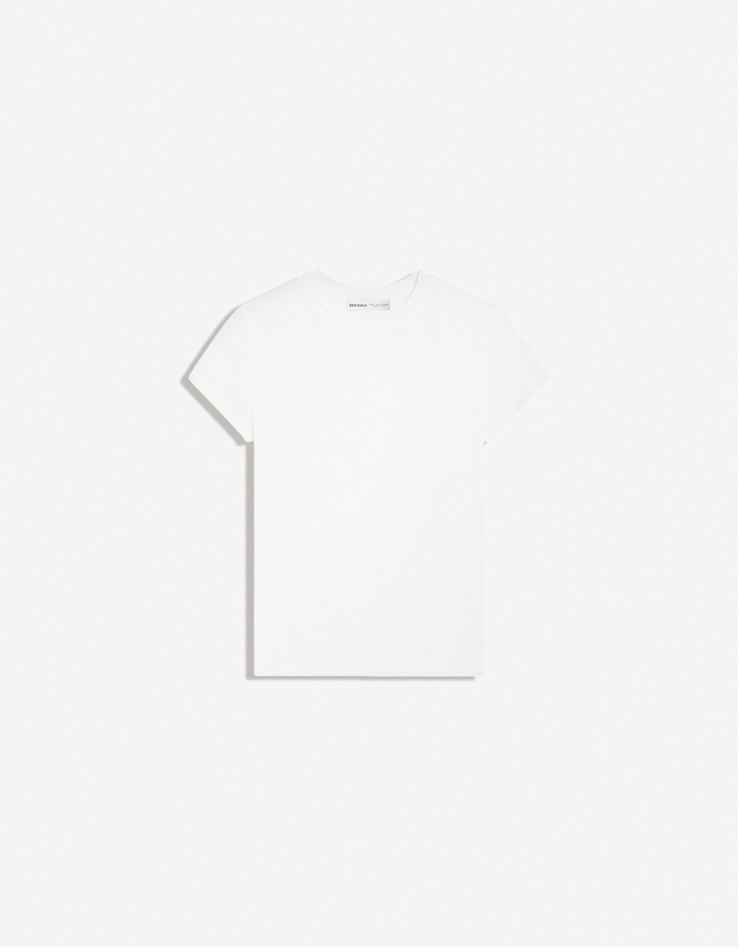 Short sleeve round neck T-shirt — Off white