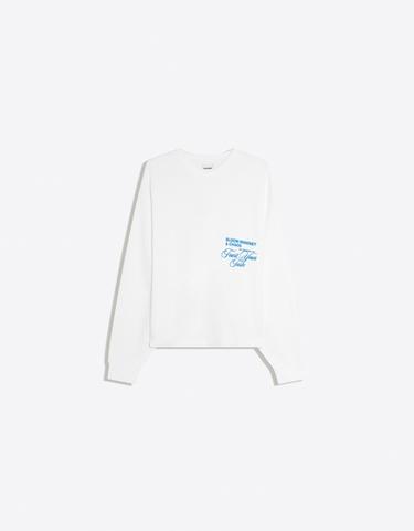 Round neck print sweatshirt — White 5