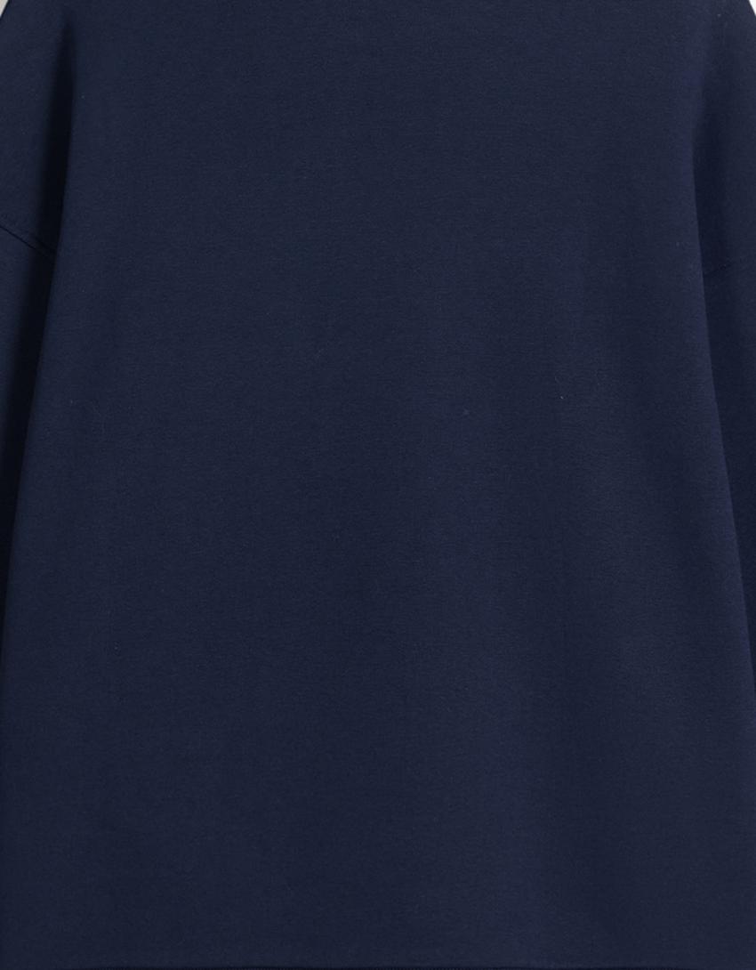 Oversize sweatshirt with pockets-Navy