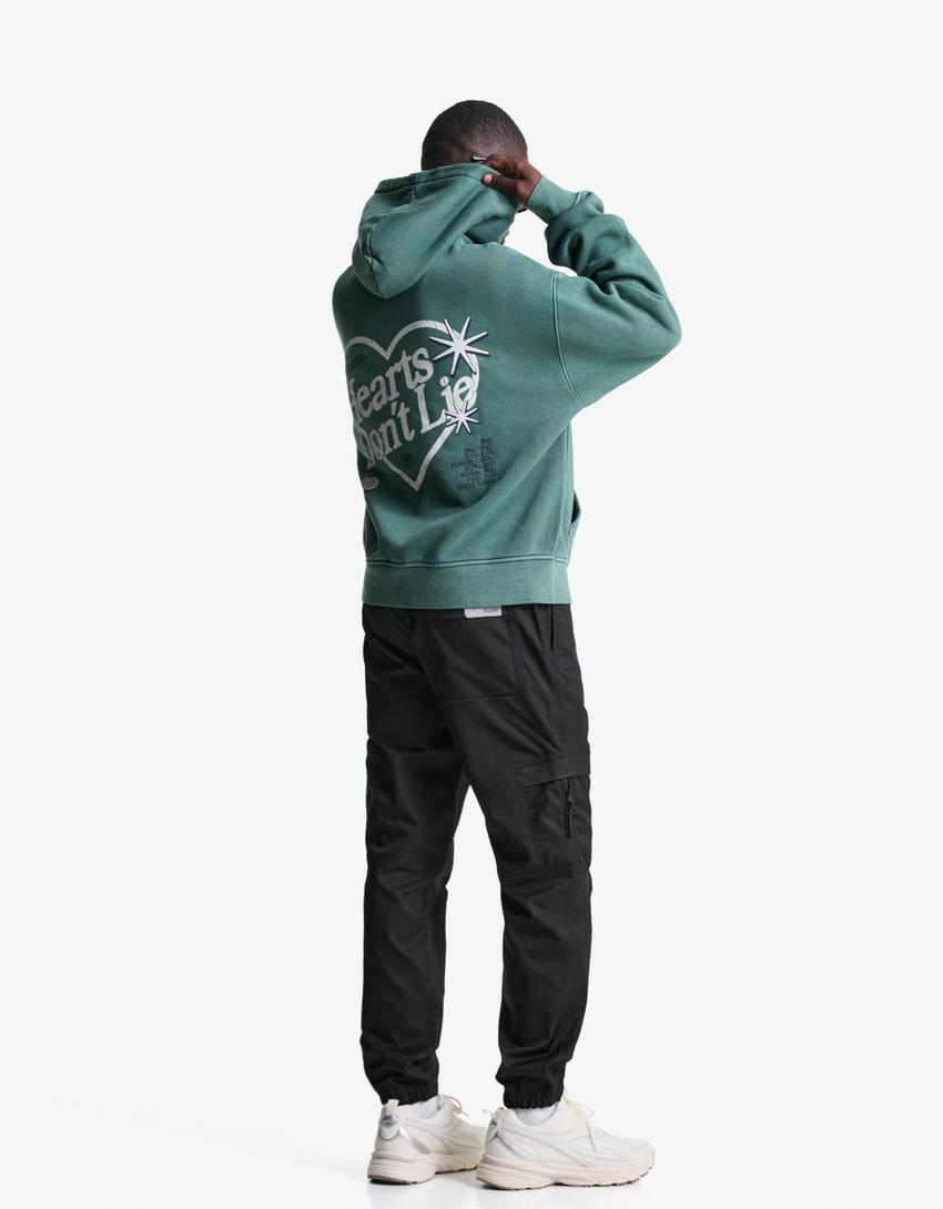 Technical cargo trousers-Black