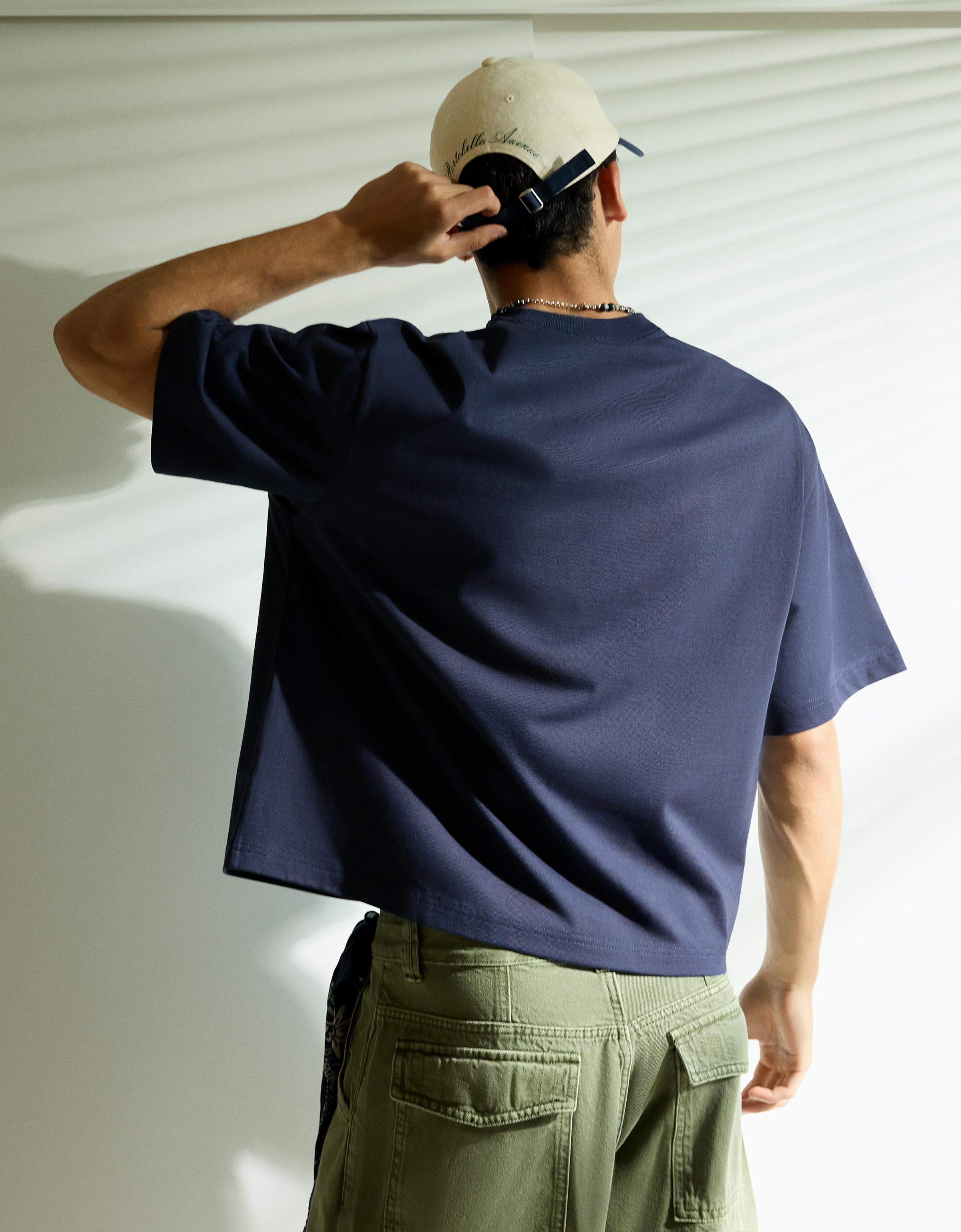 Heavy boxy T-shirt — Navy