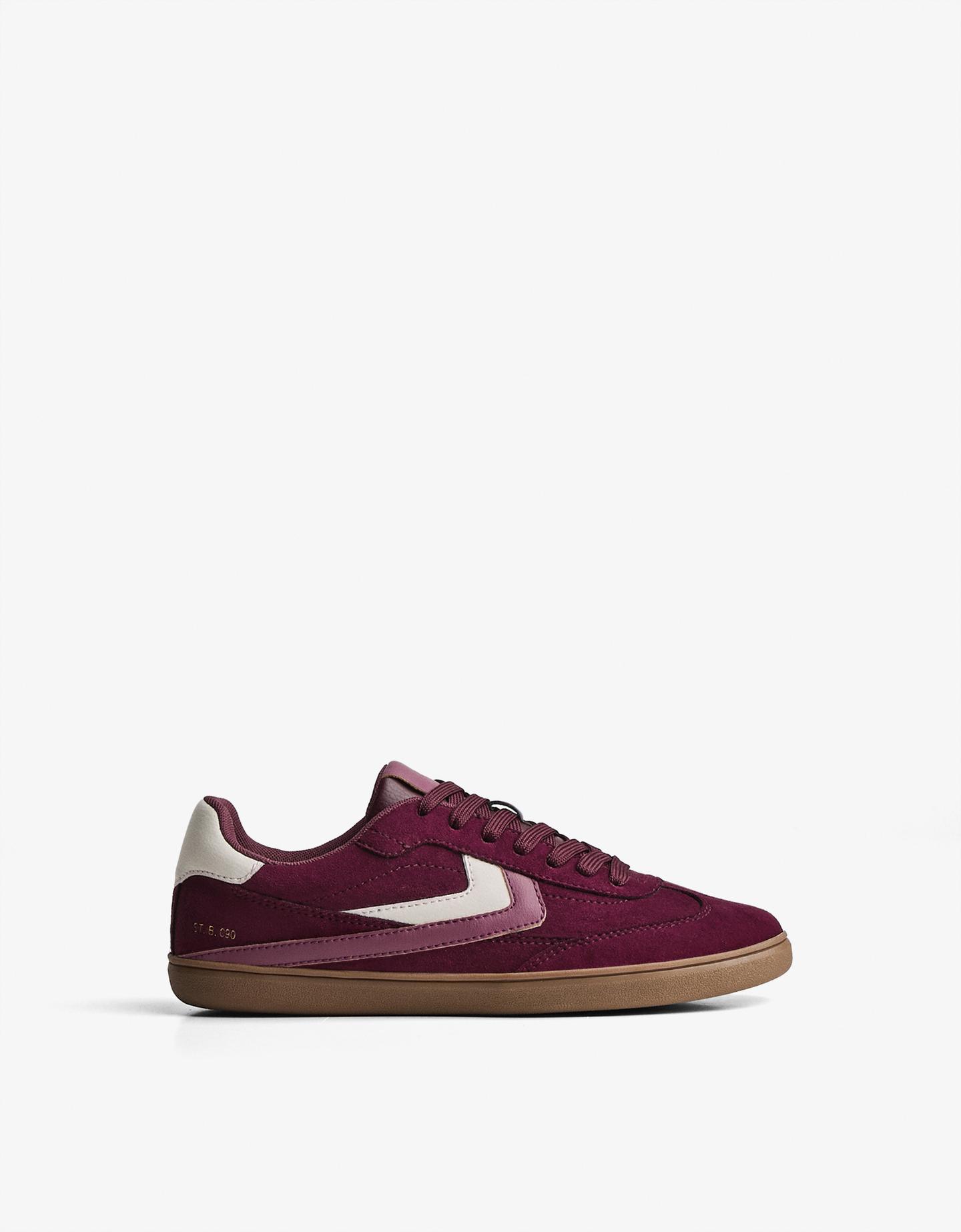Bershka Retro-Sneaker Damen 34 Granatrot