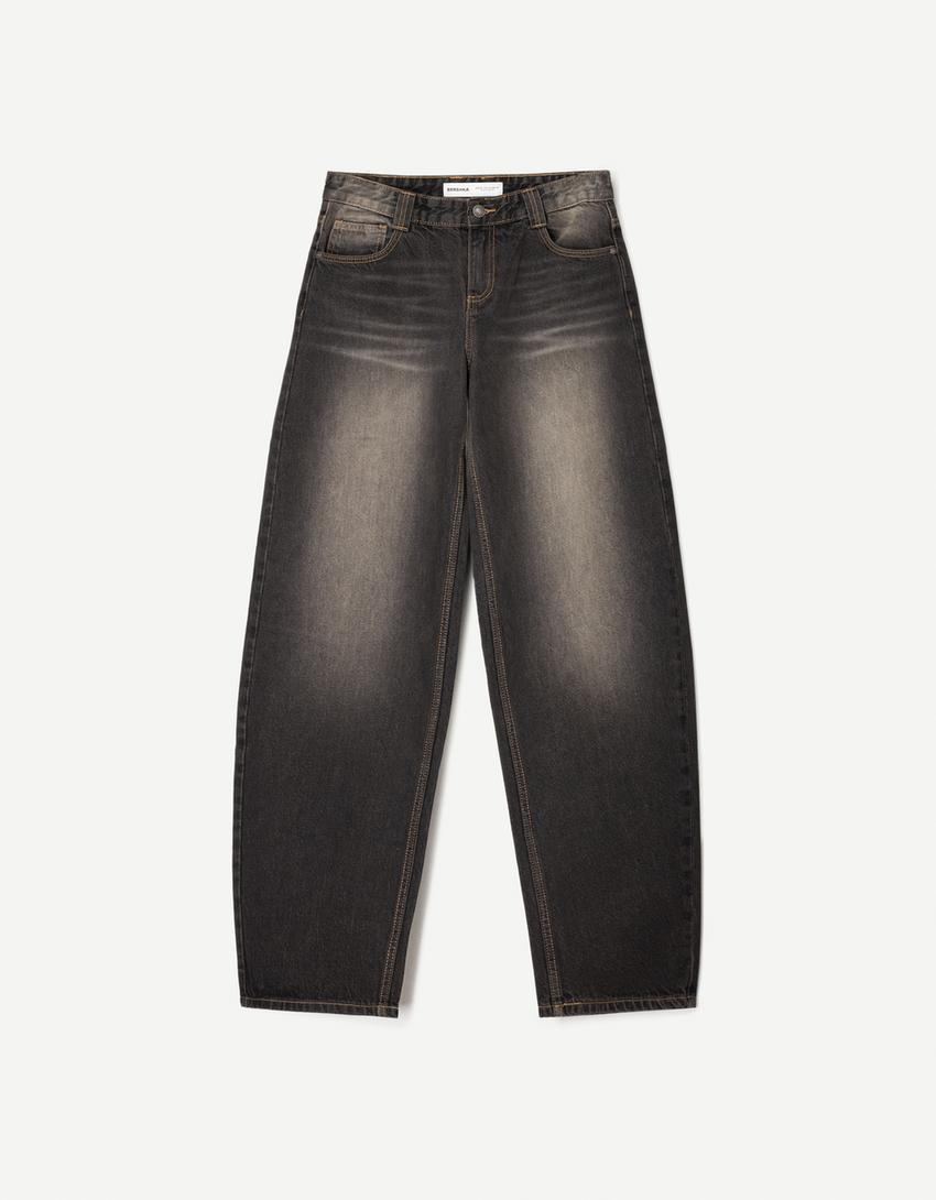 Jeans barrel-Nero