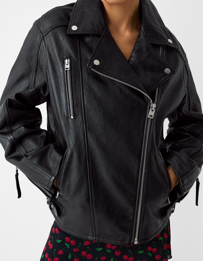 Leather jacket-Black-6