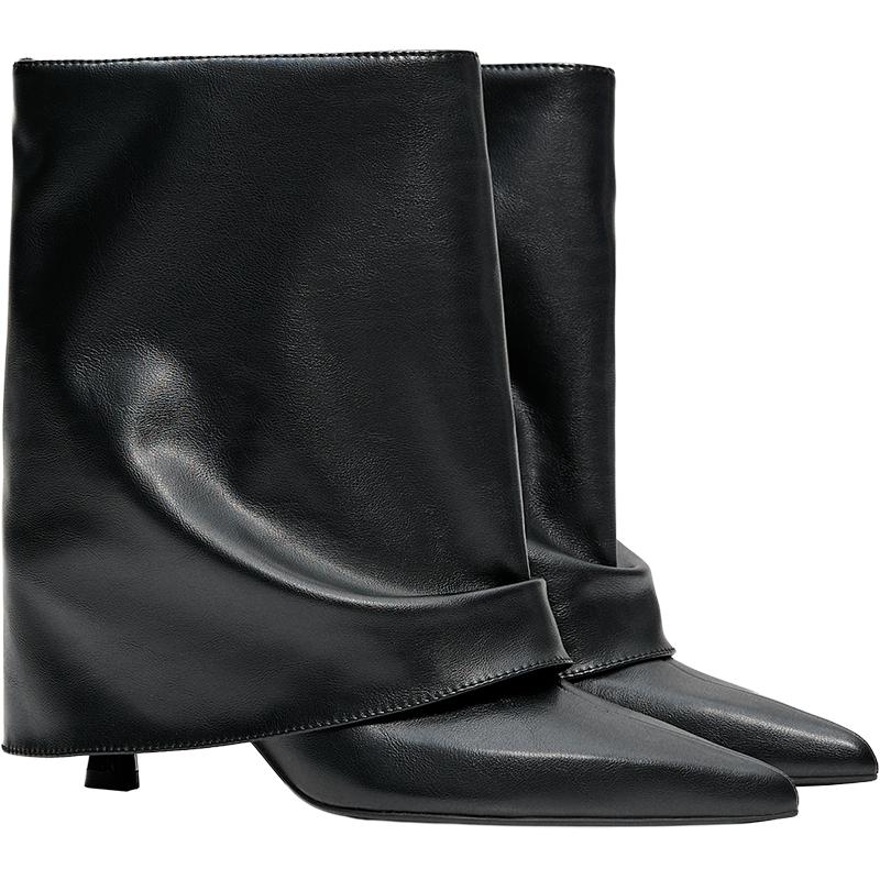 Trouser ankle boots — BLACK