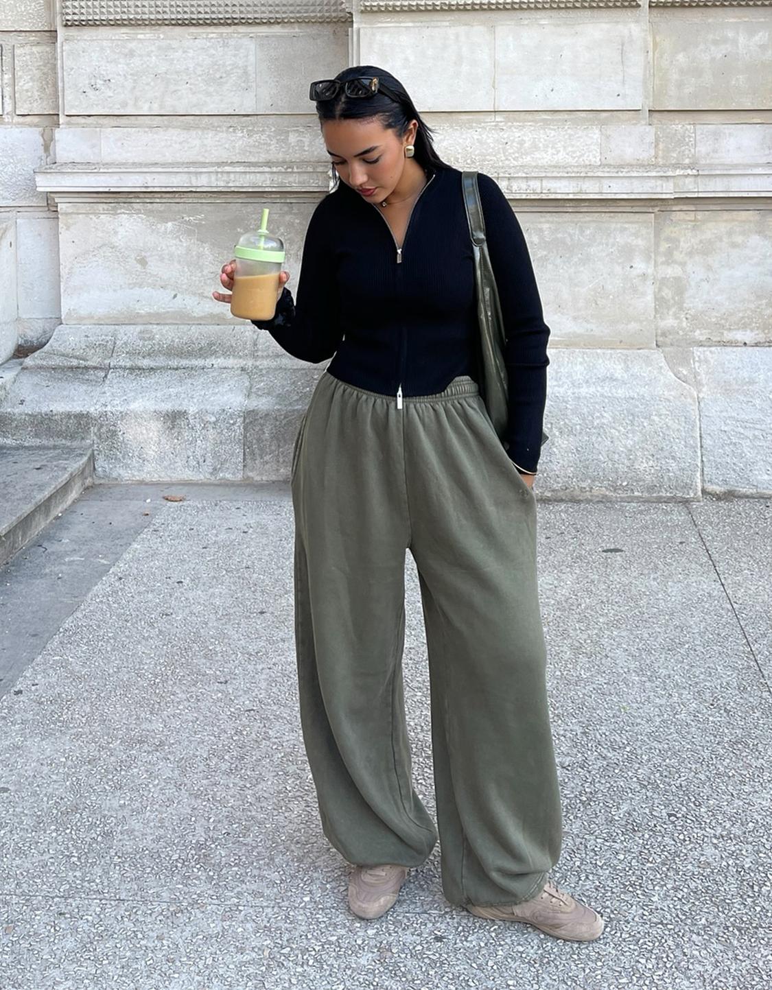 Plush barrel trousers