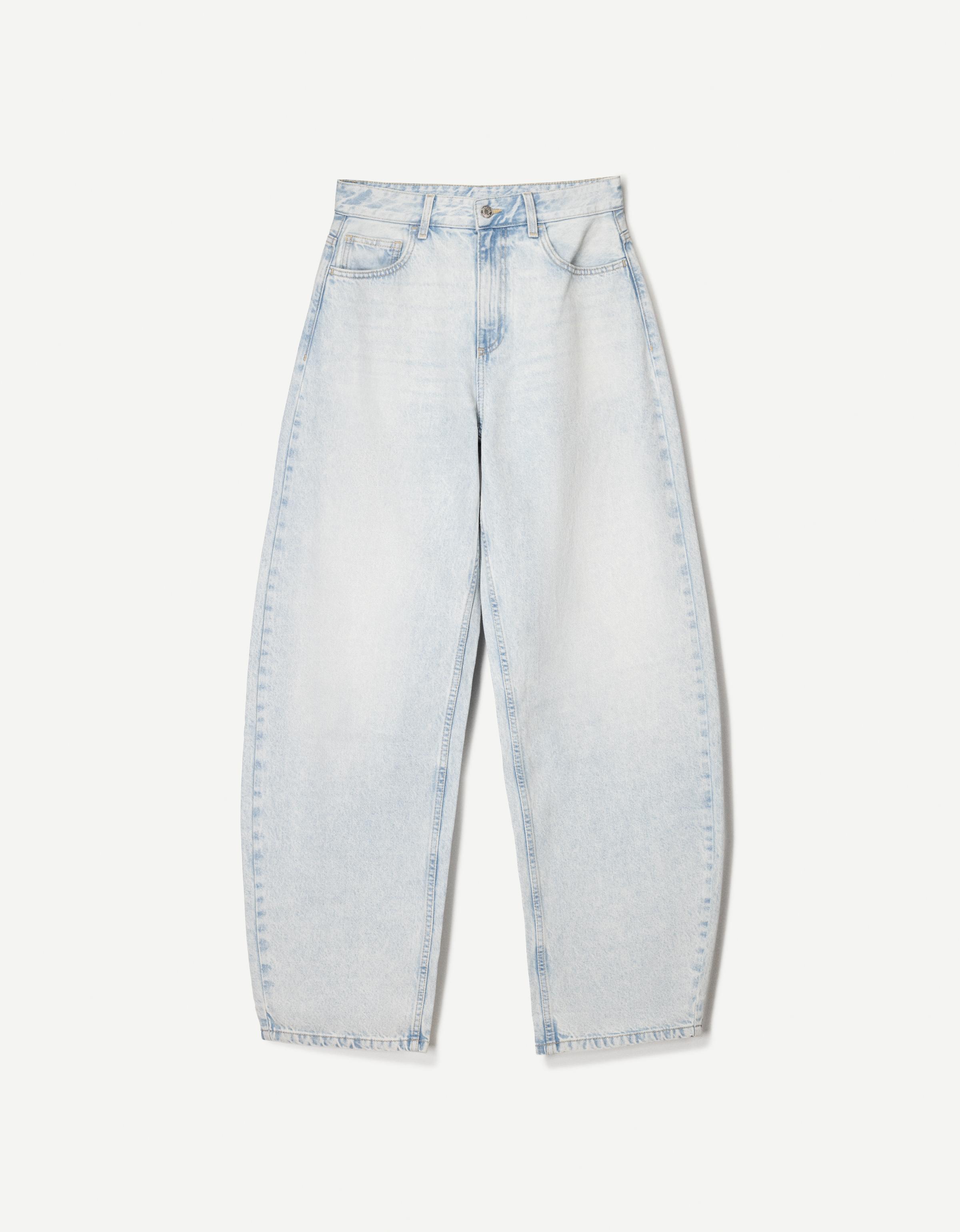 Yüksek bel geniş paça barrel fit jean - Görsel 84