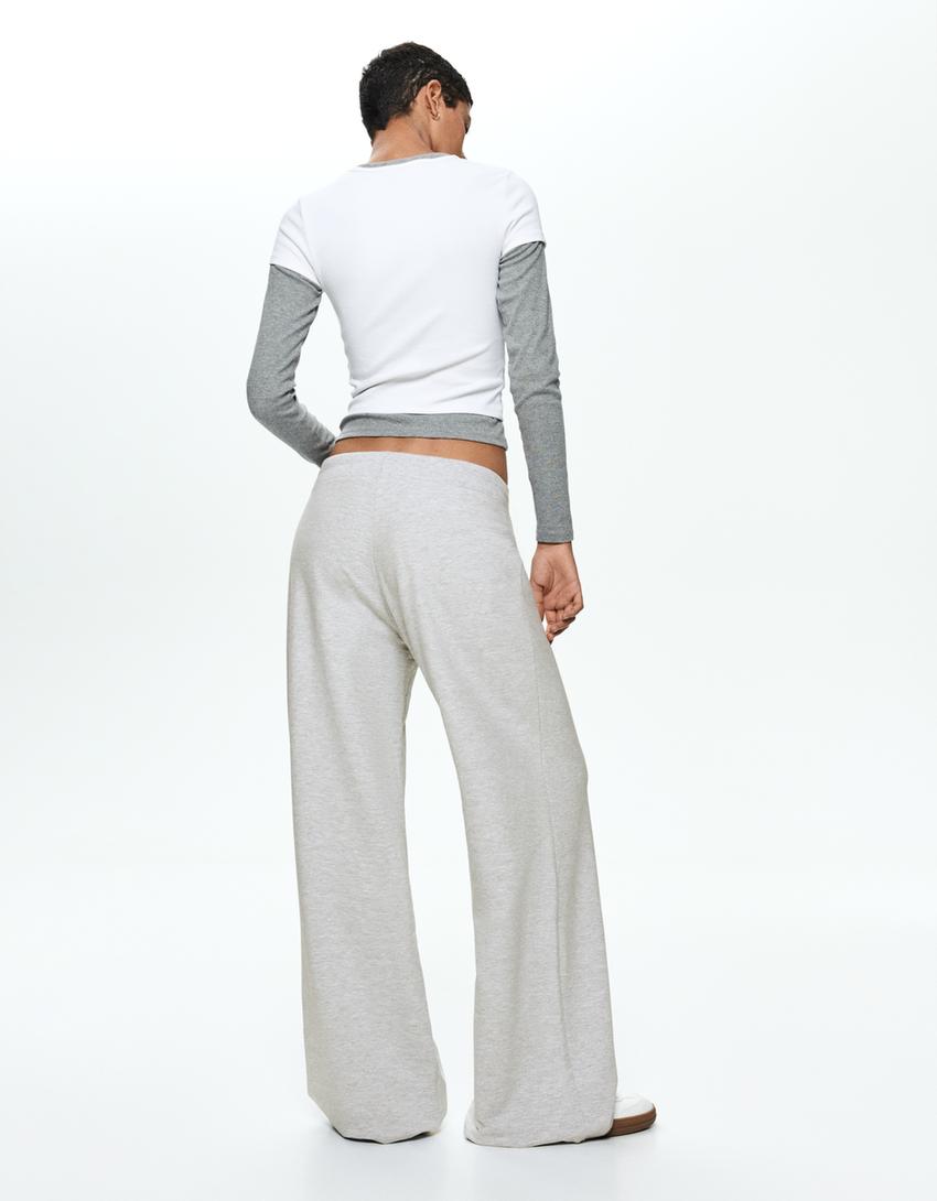 Plush jersey trousers-Grey