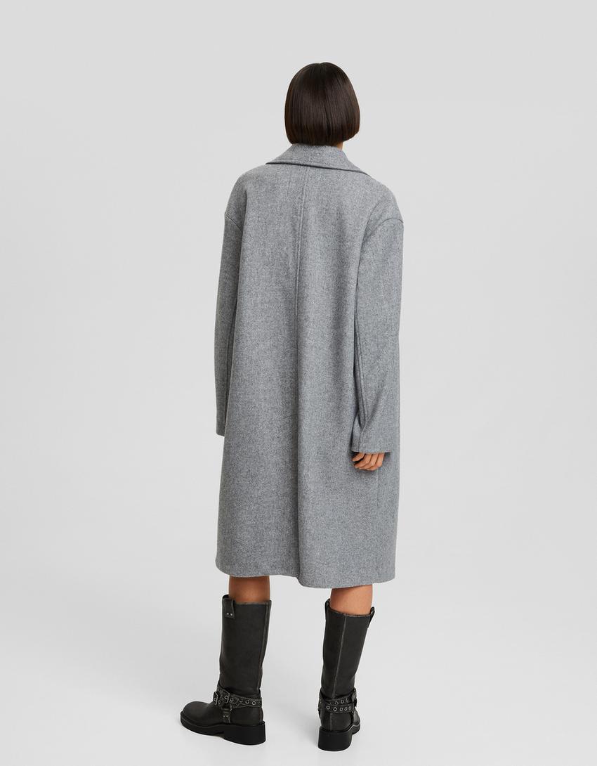 Manteau long soft-Gris-2