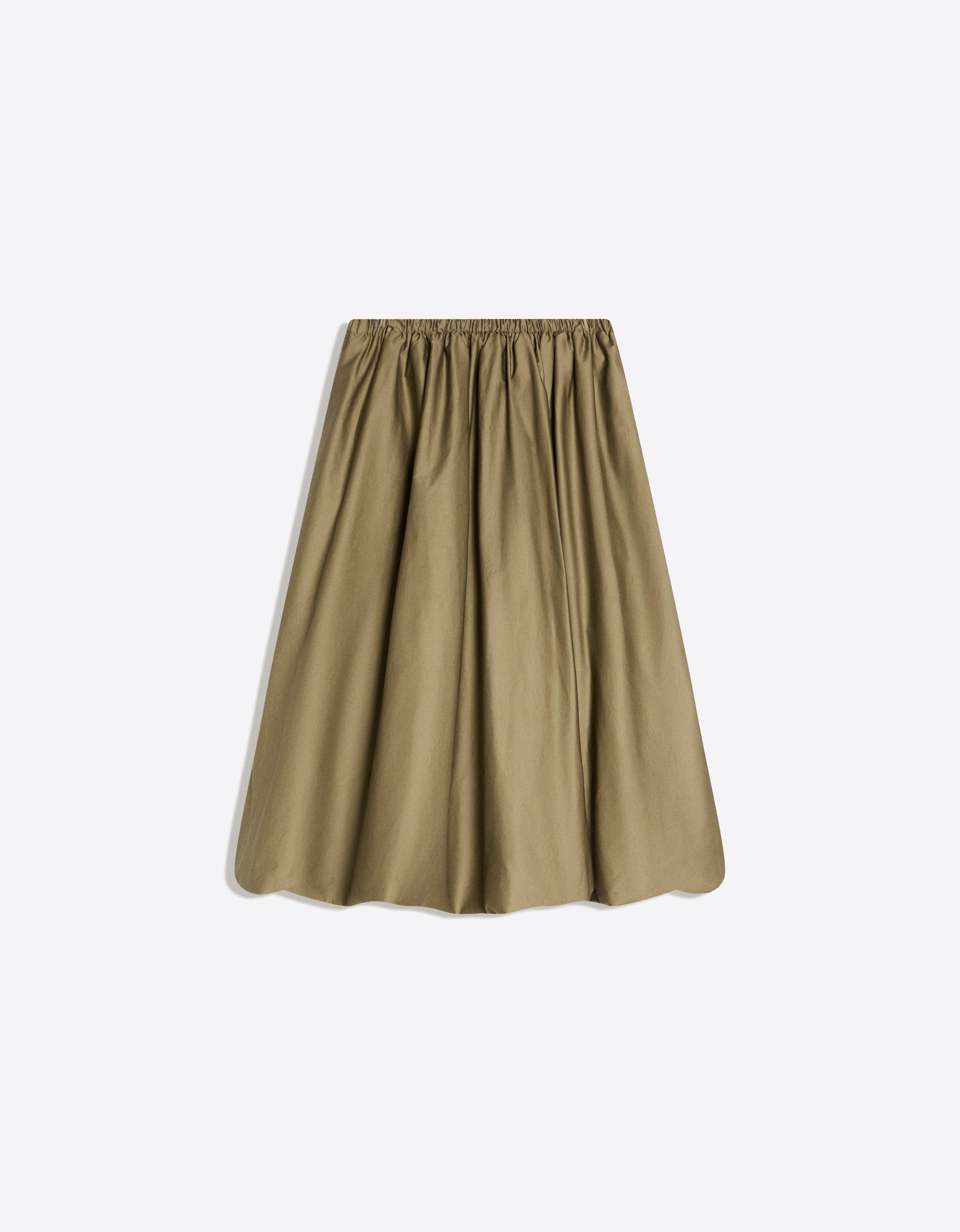 Bershka Falda Midi Globo Mujer L Kaki