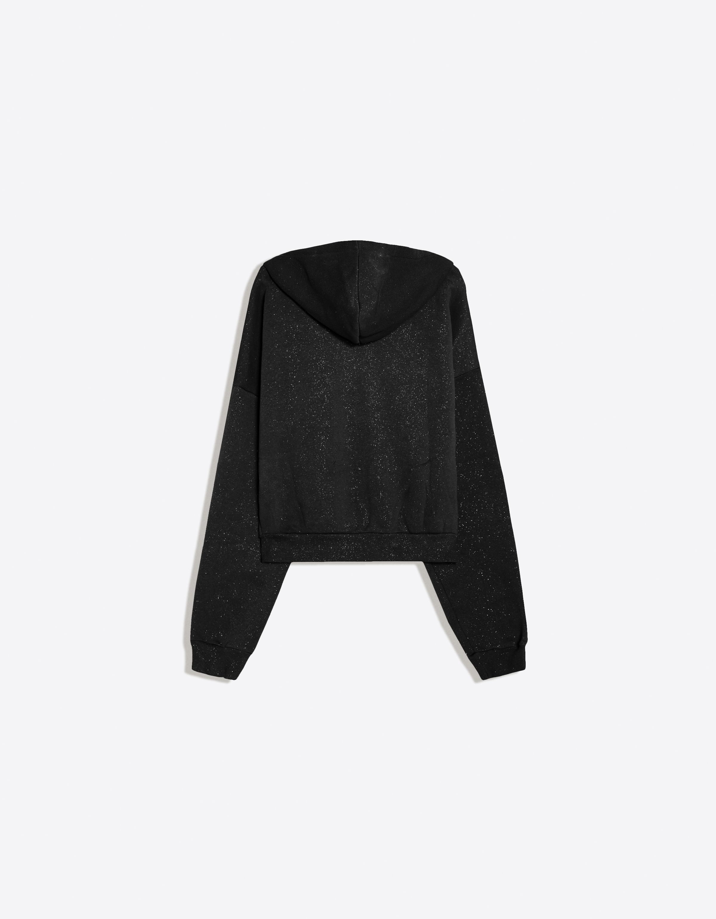 Rhinestone hoodie — Black