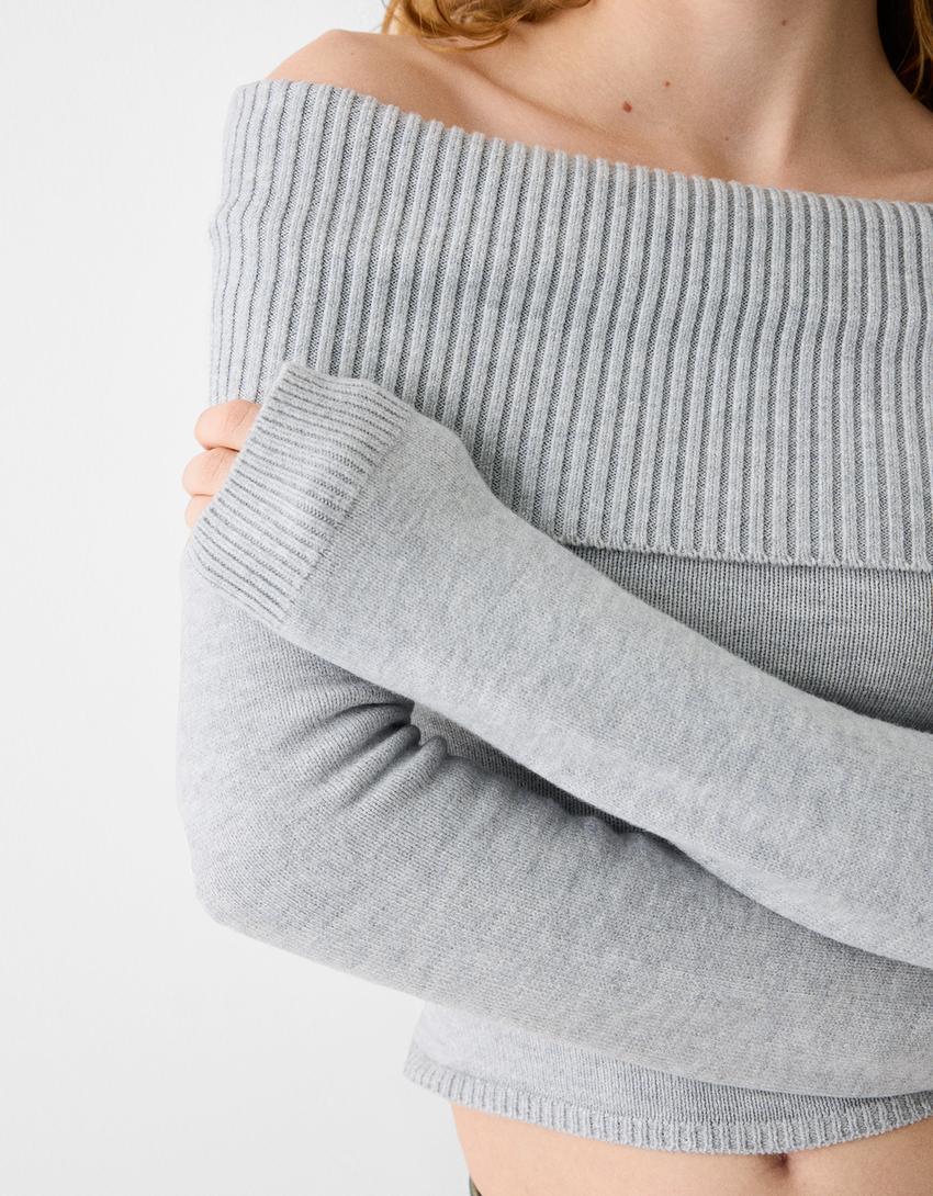 Bardot sweater-Grey-5