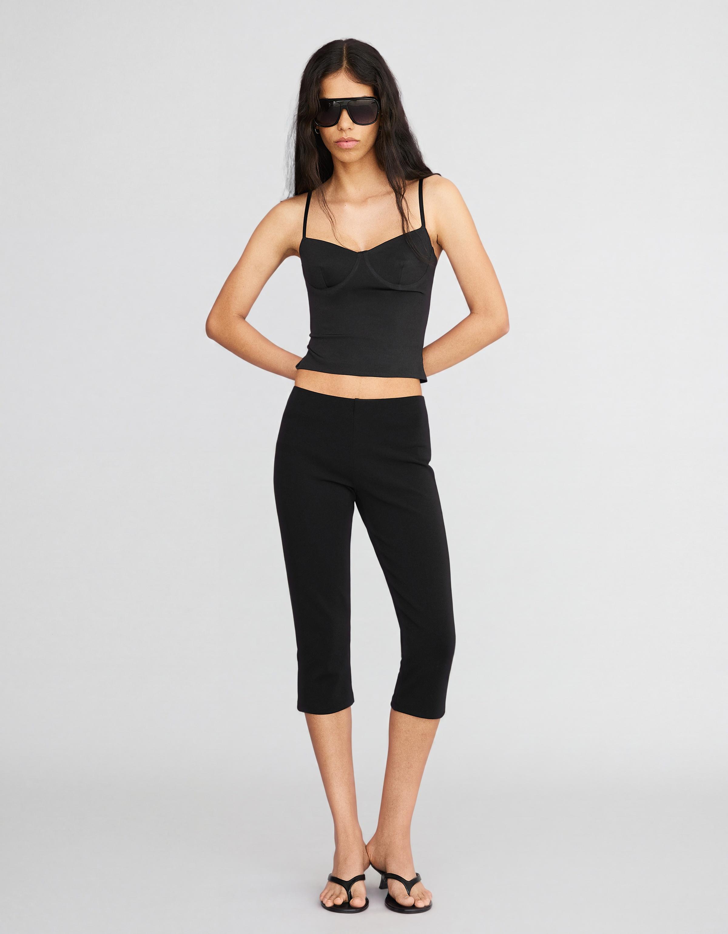 Sweetheart neckline camisole top — Black