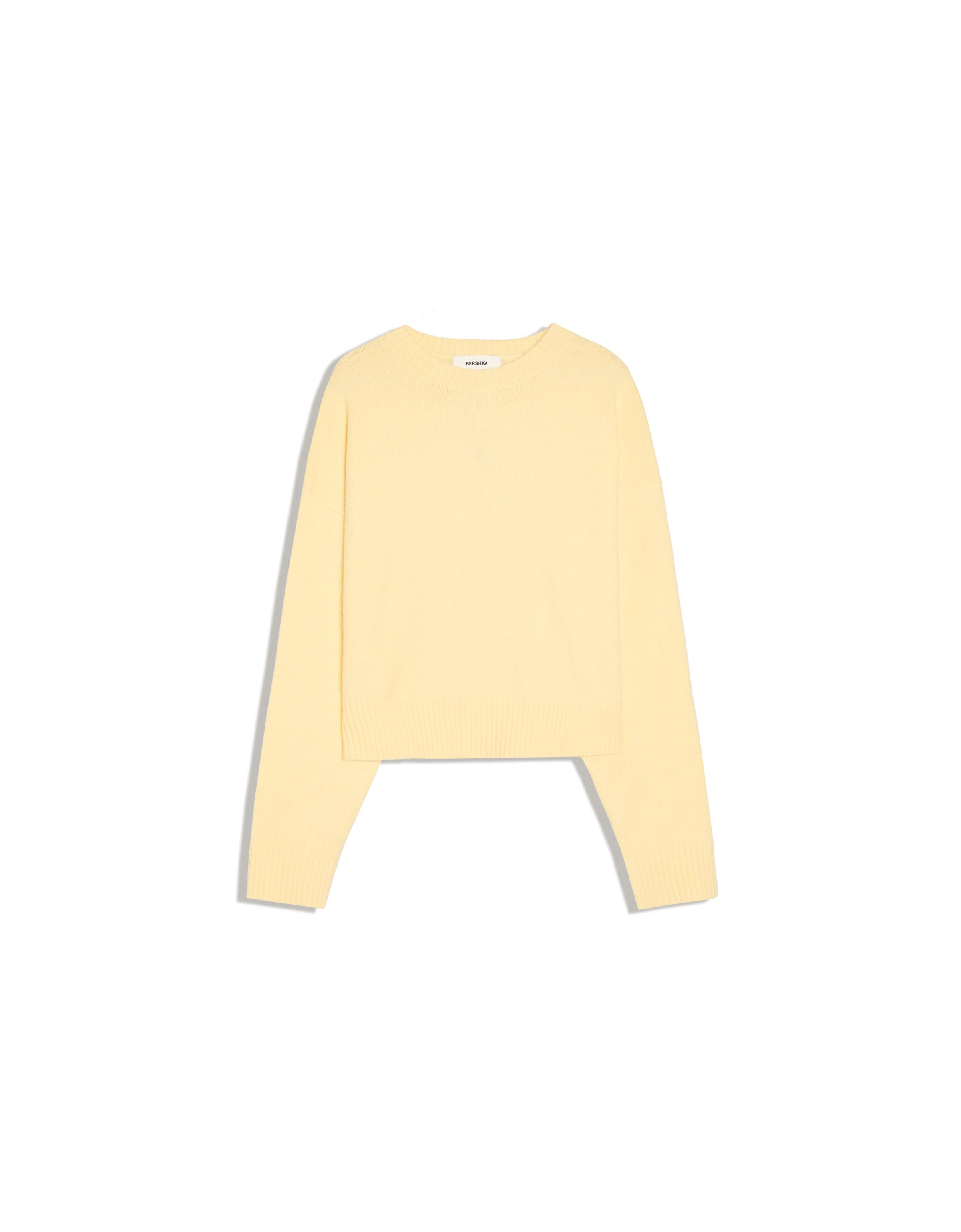 Round neck jumper — Yellow