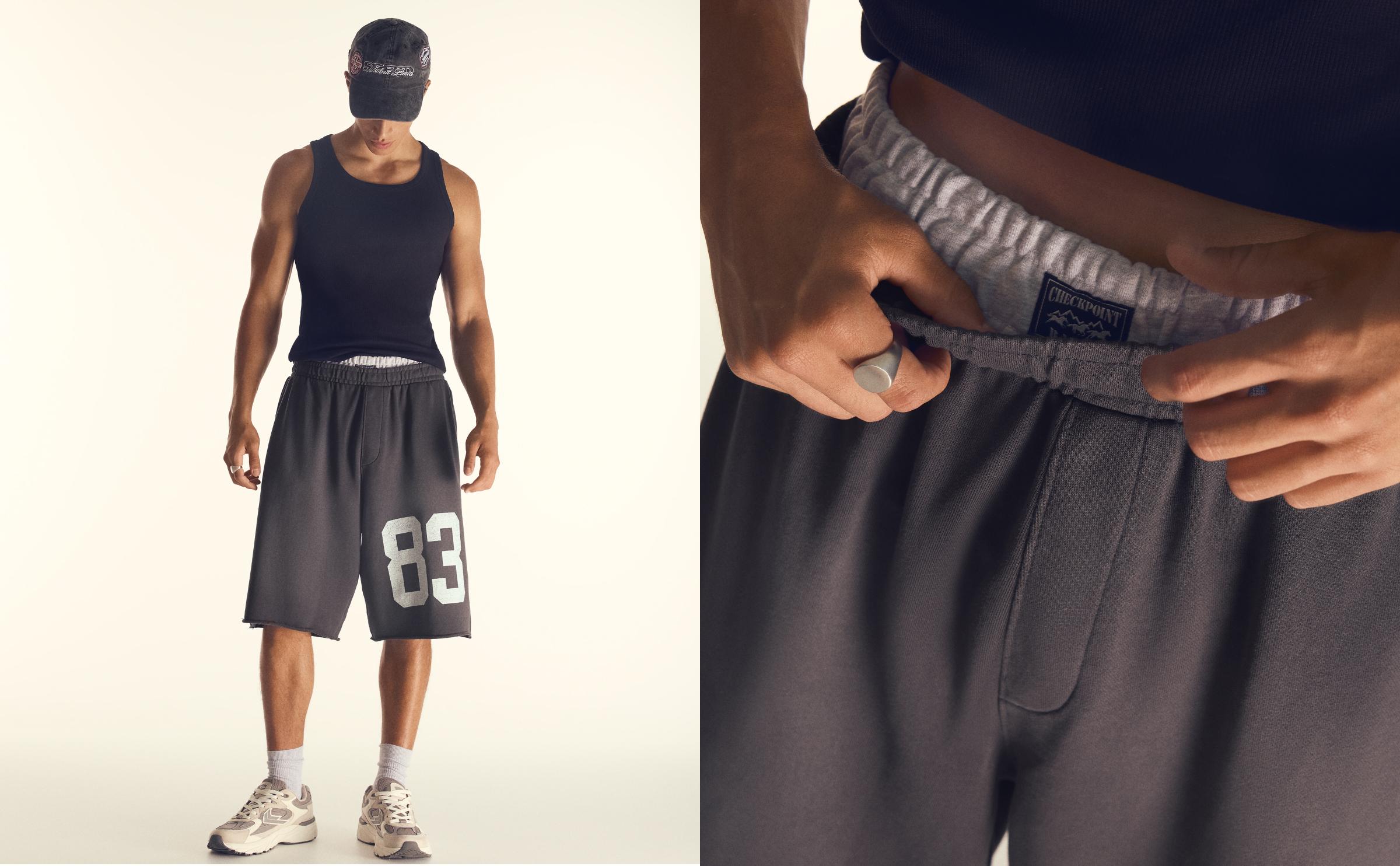 Bershka Çift bel detaylı desenli bermuda görsel 8