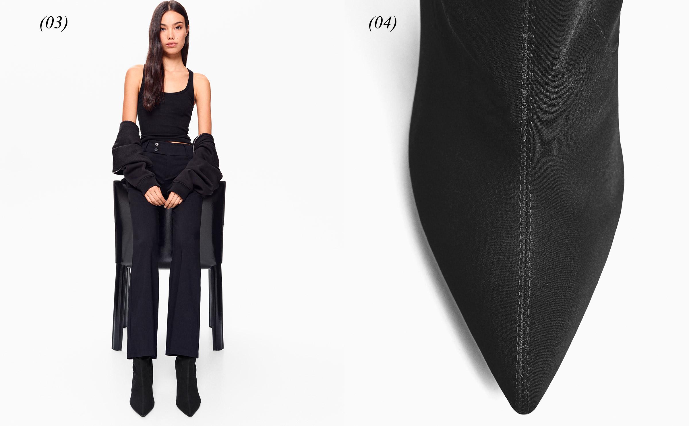 Fitted heel ankle boots — BLACK