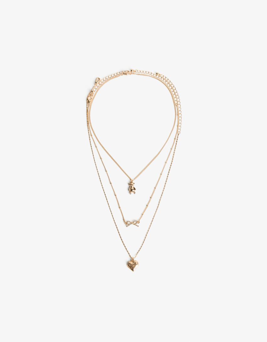 3-Pack kettingen beren-Goud-1