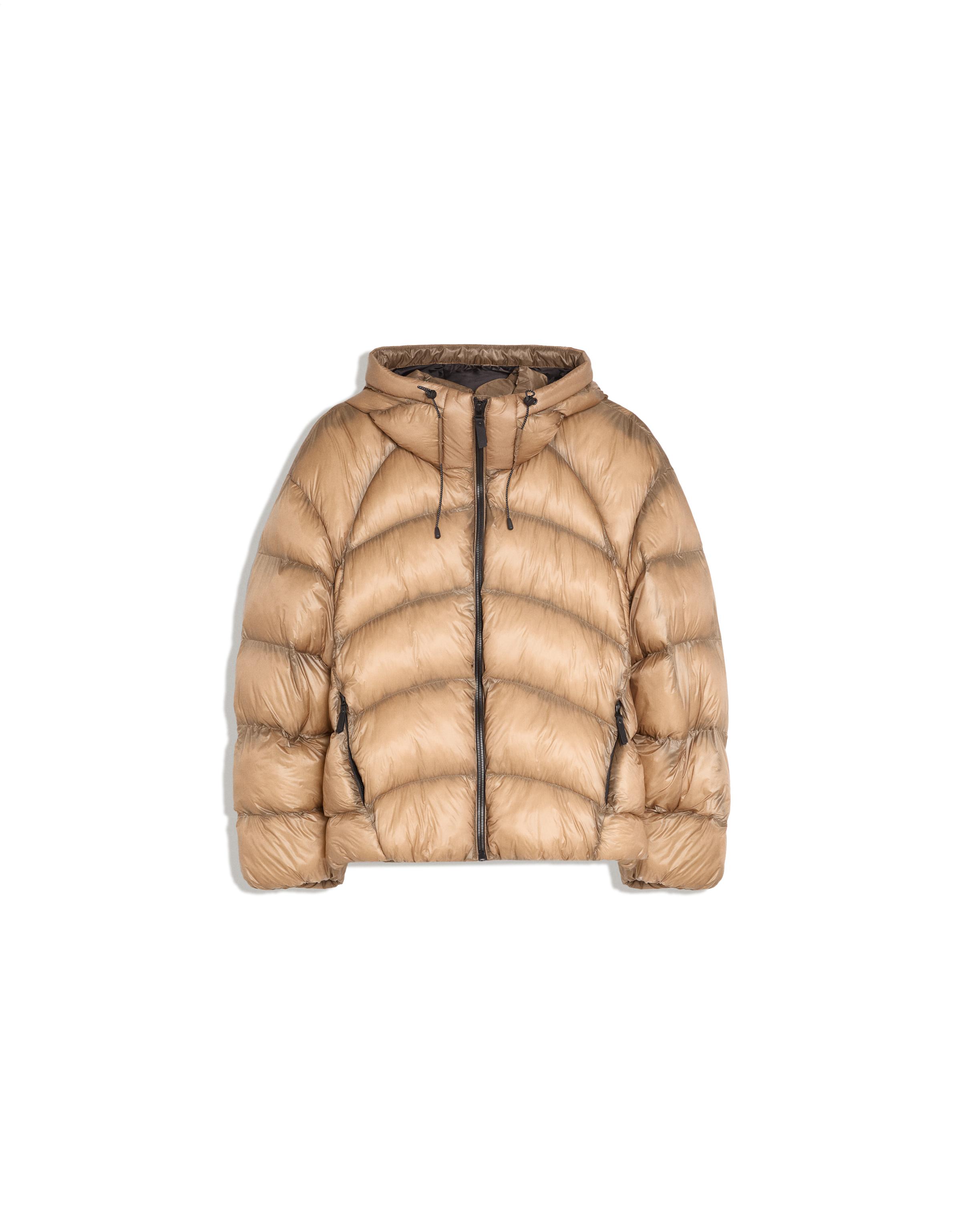 Quilted translucent-effect jacket — Camel