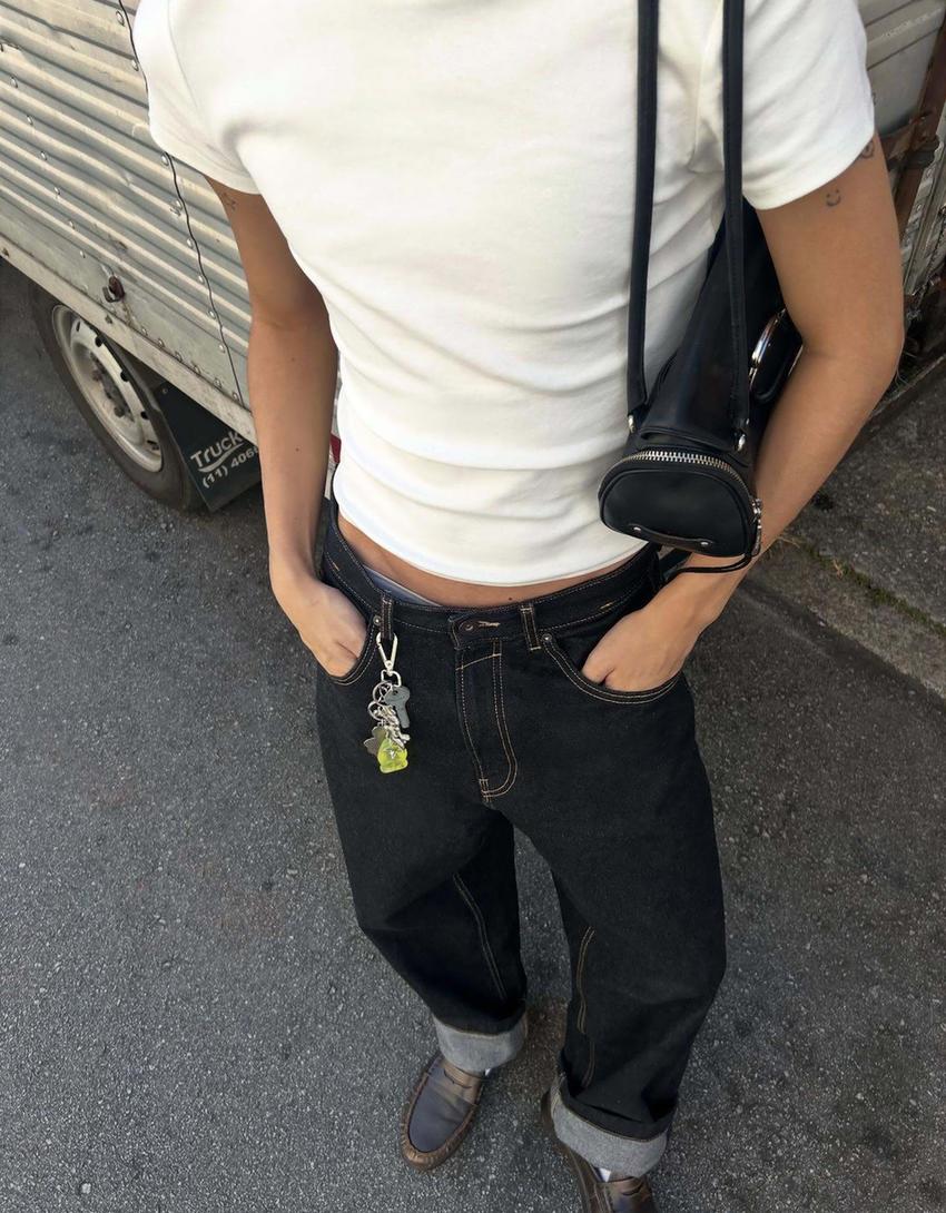 Jeans super baggy fit-Gris foncé