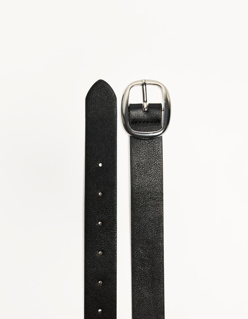 Ceinture fine similicuir-Noir