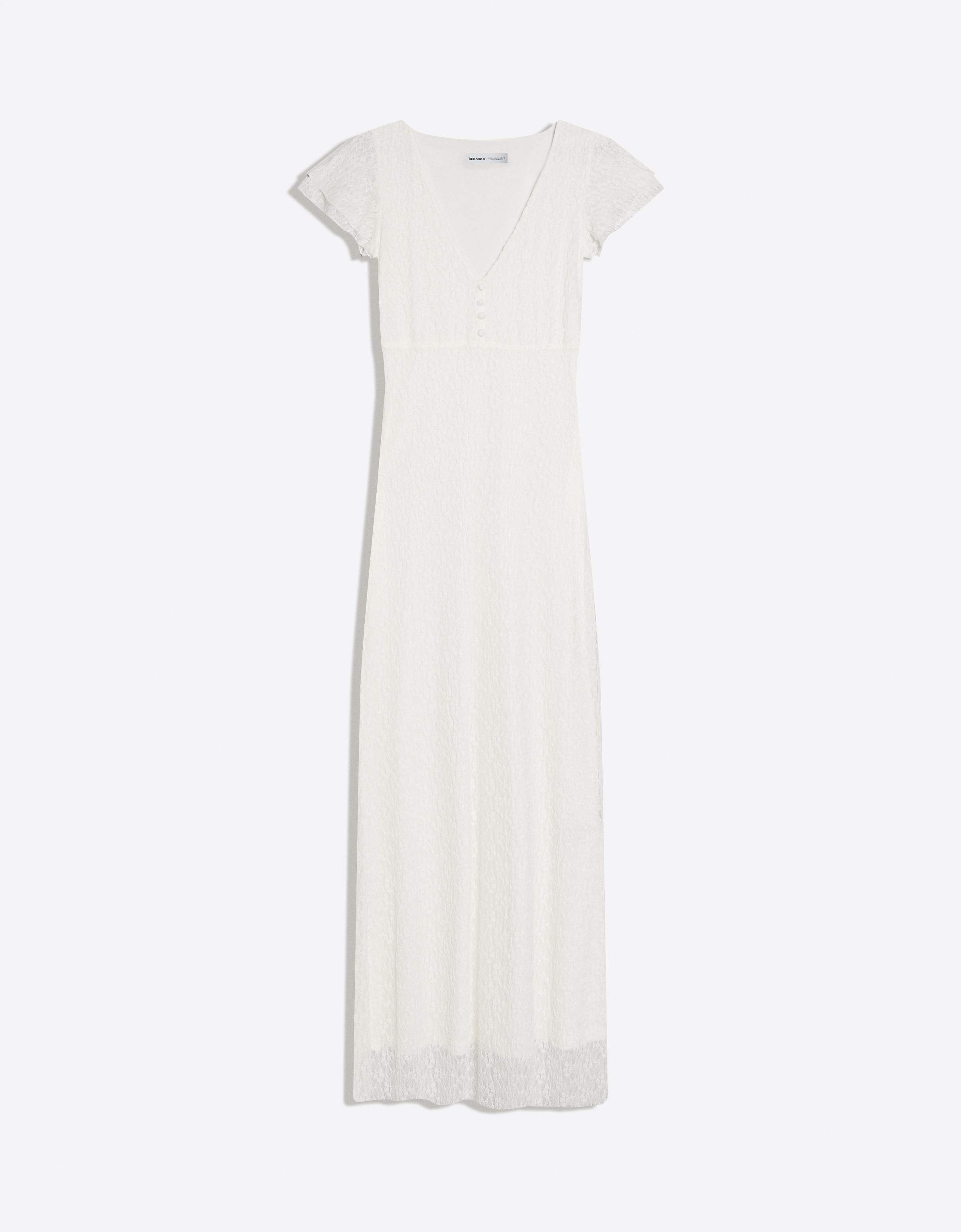 Lace midi dress — Cream