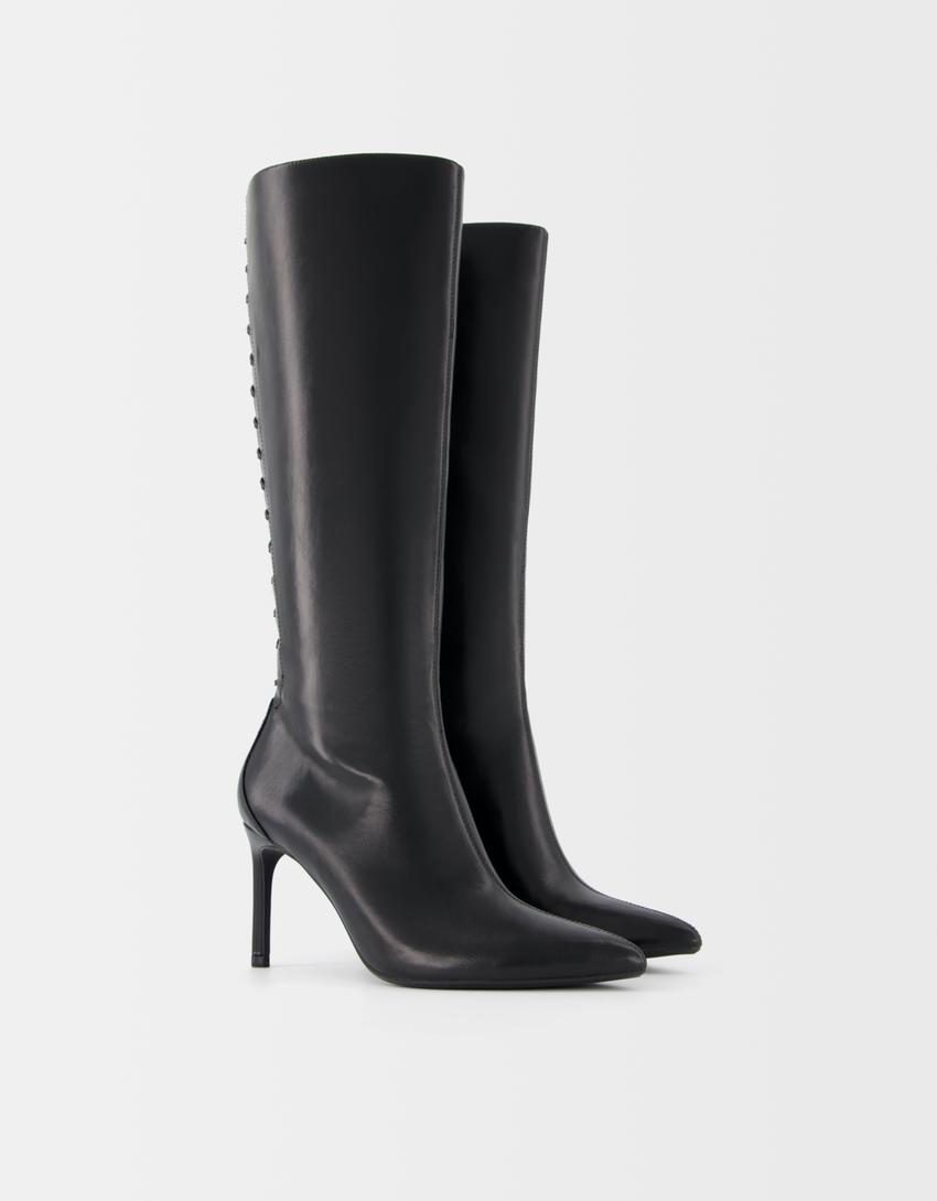 Bershka Boots Botas Altas Negras Bershka Botas Largas De Mujer